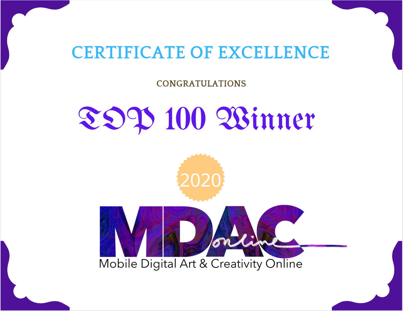 Congratulations to MDAC 2020 Top 100 WINNERS