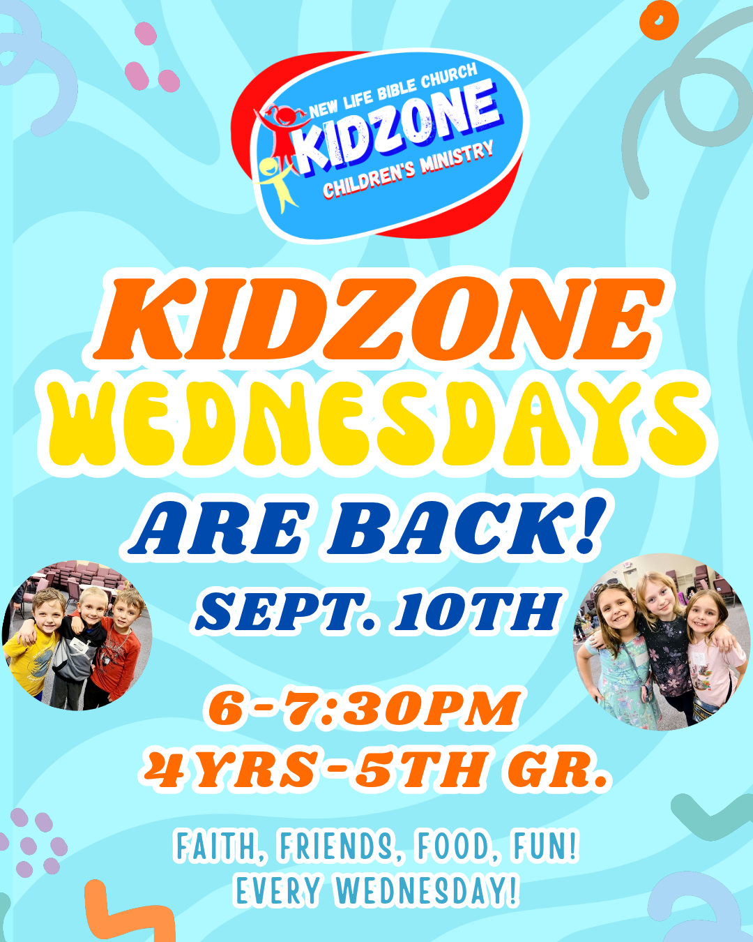 Kidzone Wednesdays are BACK Sept. 10th!