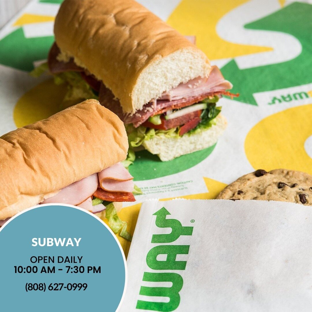 Perfect for a quick lunch, 𝐒𝐮𝐛𝐰𝐚𝐲 is open daily at Mililani Marketplace. ✅

https://www.mililanimarketplace.com/
&bull;
&bull;
&bull;
#conveniencestore #groceryshopping #oahu #shoppingcenter #hawaii #shopping #mililani #mililanishopping