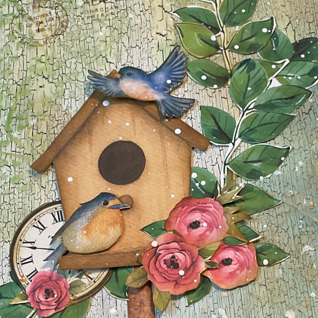 Mixed Media Art Journal Page Tutorial with Crackle Paint, Stencils &amp; FREE Printable