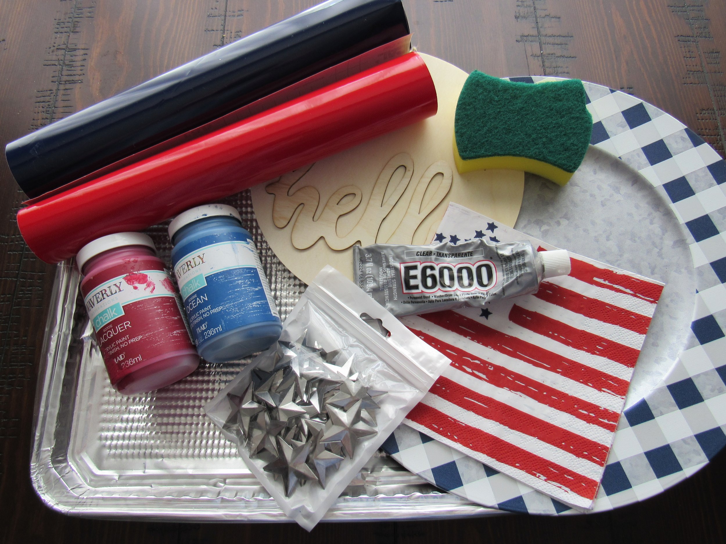 Patriotic Door Hanger Dollar Tree Sheet Pans — Carol Adams