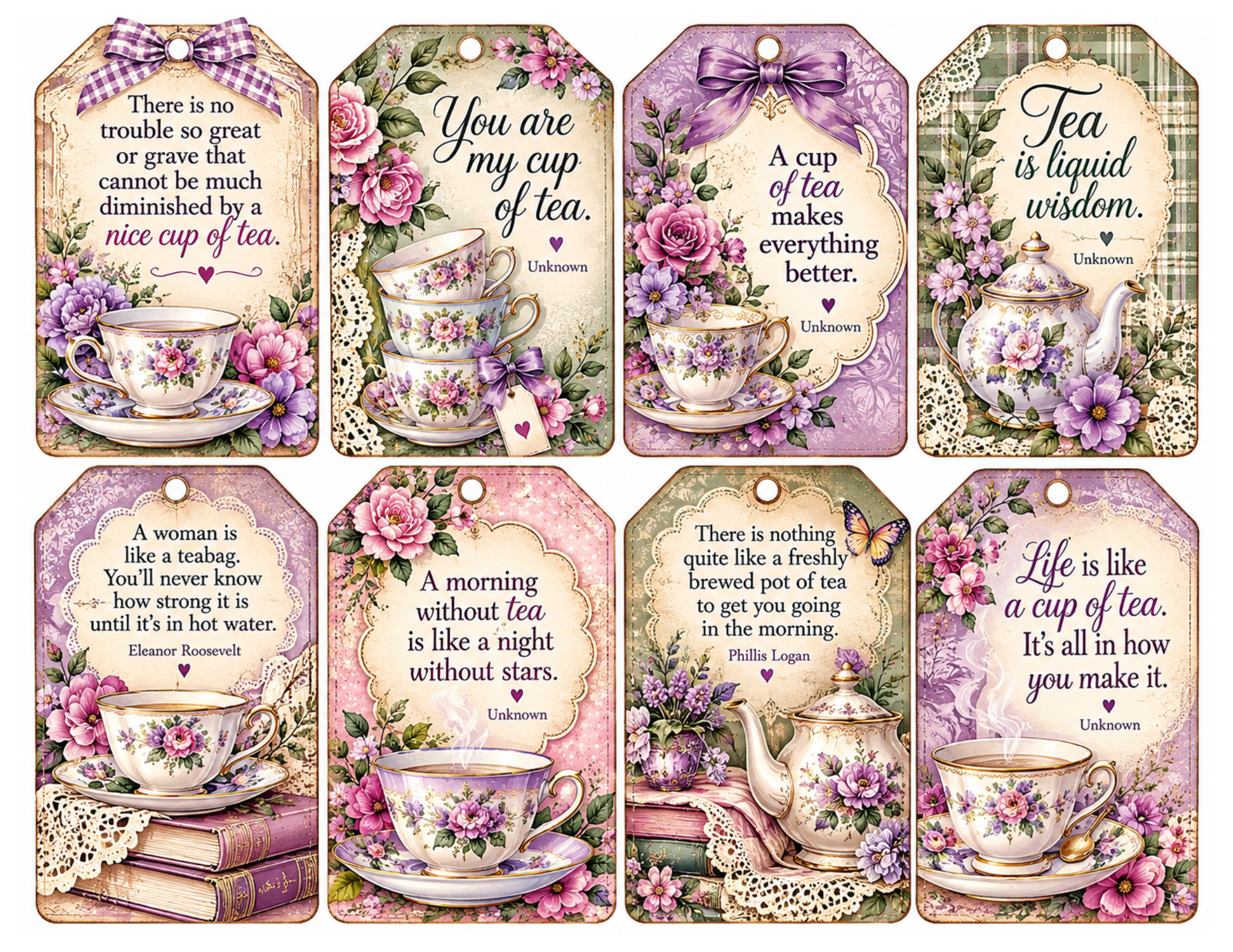 FREE Teacup Journaling Cards & Ephemera - Digital Download