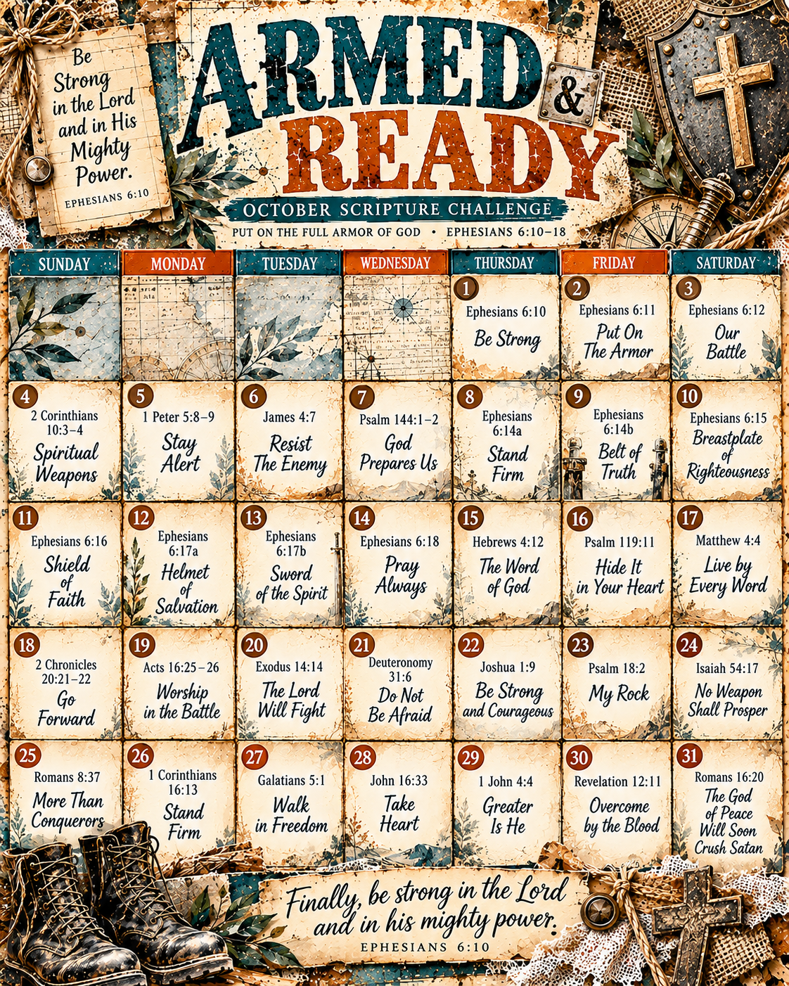 October Scripture Challenge 2026 - Armed and Ready