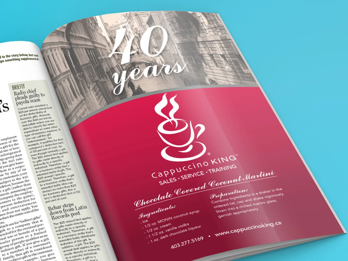 Cappuccino King - "40 years" print ad campaign
