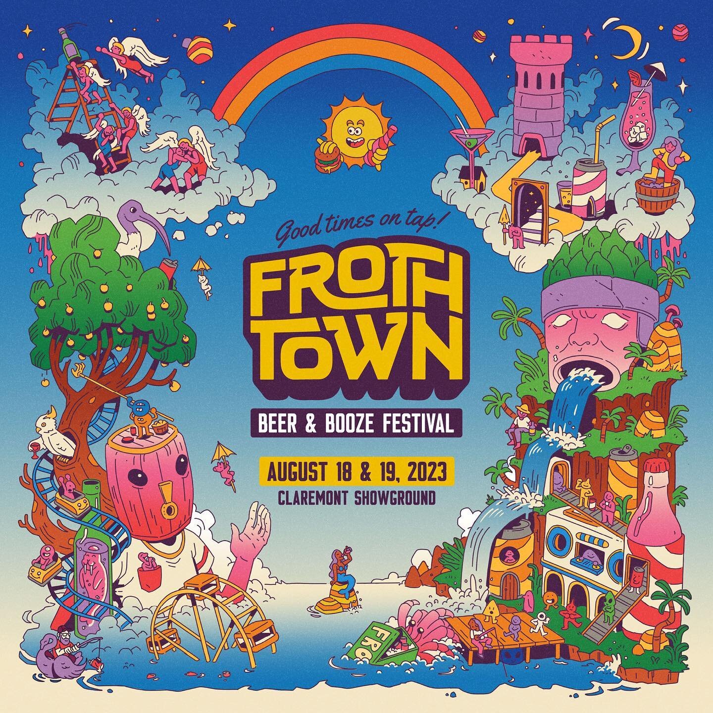 @froth.town 2023 🍻 Beer &amp; Booze Festival
Returns to Claremont Showground 🎡
August 18th &amp; 19th

🎟 Tickets on sale Wednesday 26th April