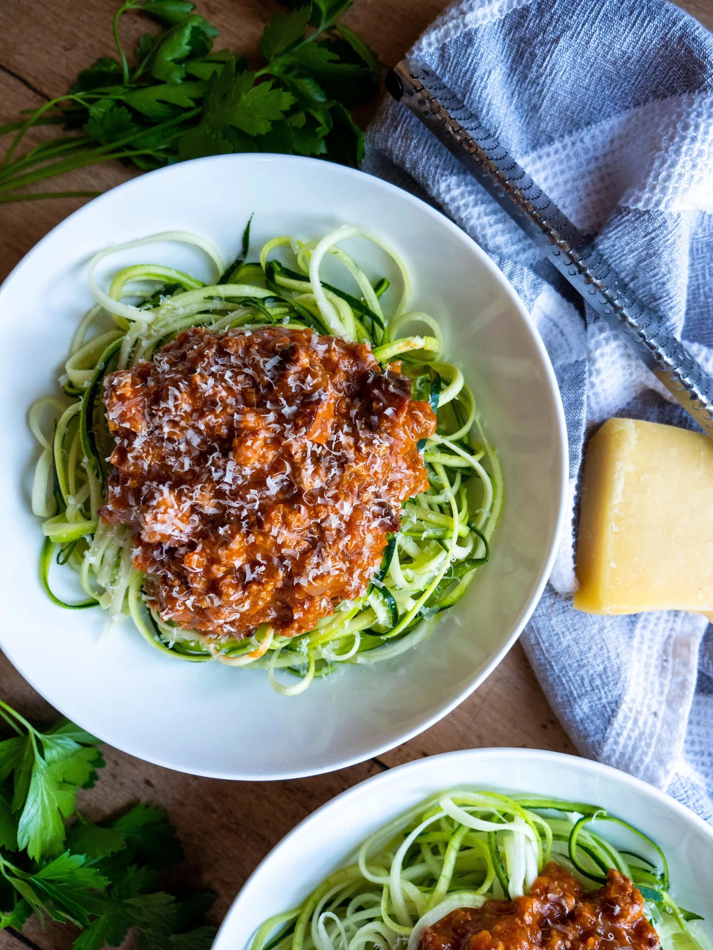 Turkey Bolognese and Zucchini Pasta