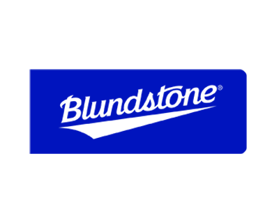 Founded by Design. Blundstone logo on a blue background