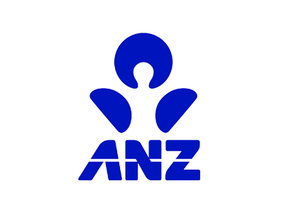 Founded by Design. The ANZ logo in blue