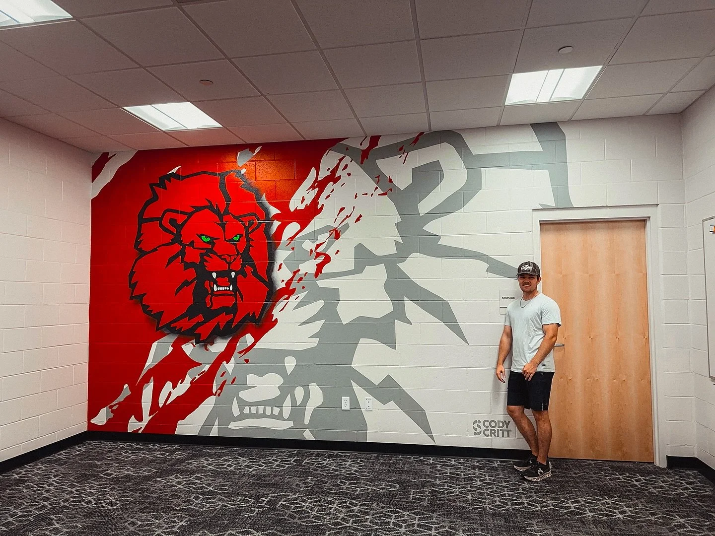Searcy High School project finished 😤 this one was really cool getting to work with my friends Coach Wimberley Aka Wimbo.  One of the nicest facilities I&rsquo;ve ever walked through, it was an honor to get to paint just a small part of it in their 
