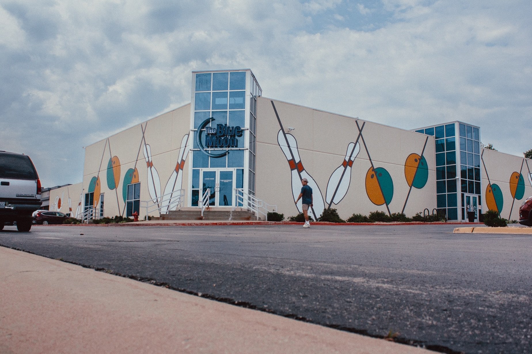 Over 23 days, 180 hours, painting walls stretched across 13,000+ sq/ft, this was by far the largest project of my life at the new Lets Roll bowling alley in Kansas City, MO. I worked through rain, extreme heat, super late nights, and spending roughly