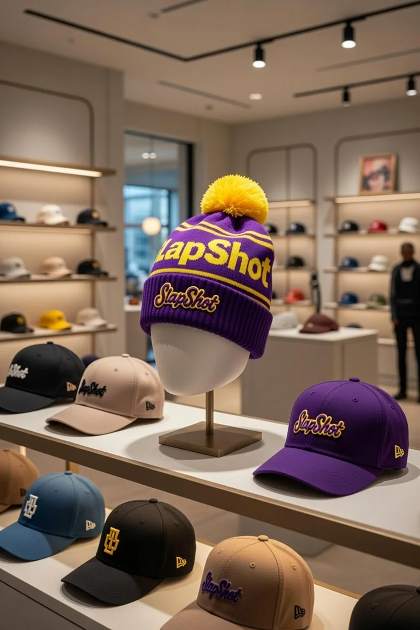 Kustomoitu violetti tupsupipo yritykselle / Custom pom beanie