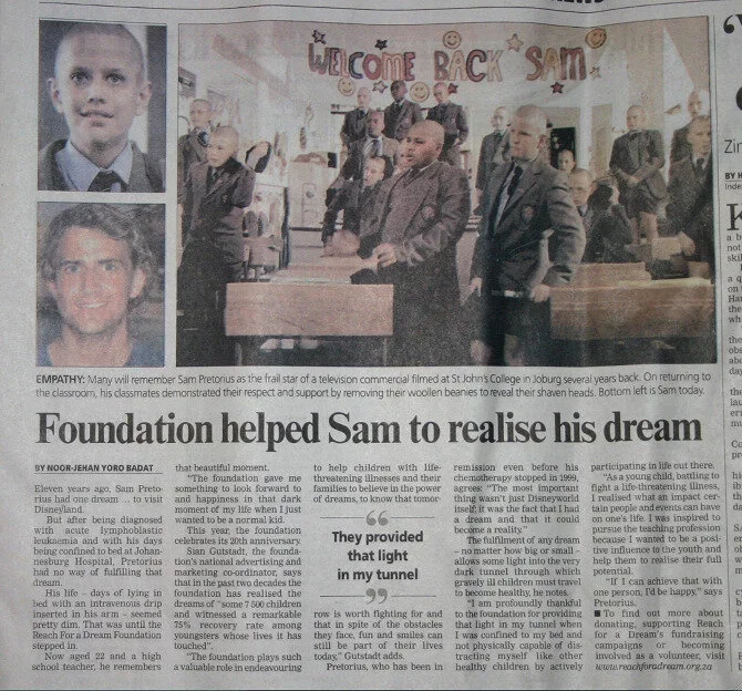 Reach for a dream. Sam.