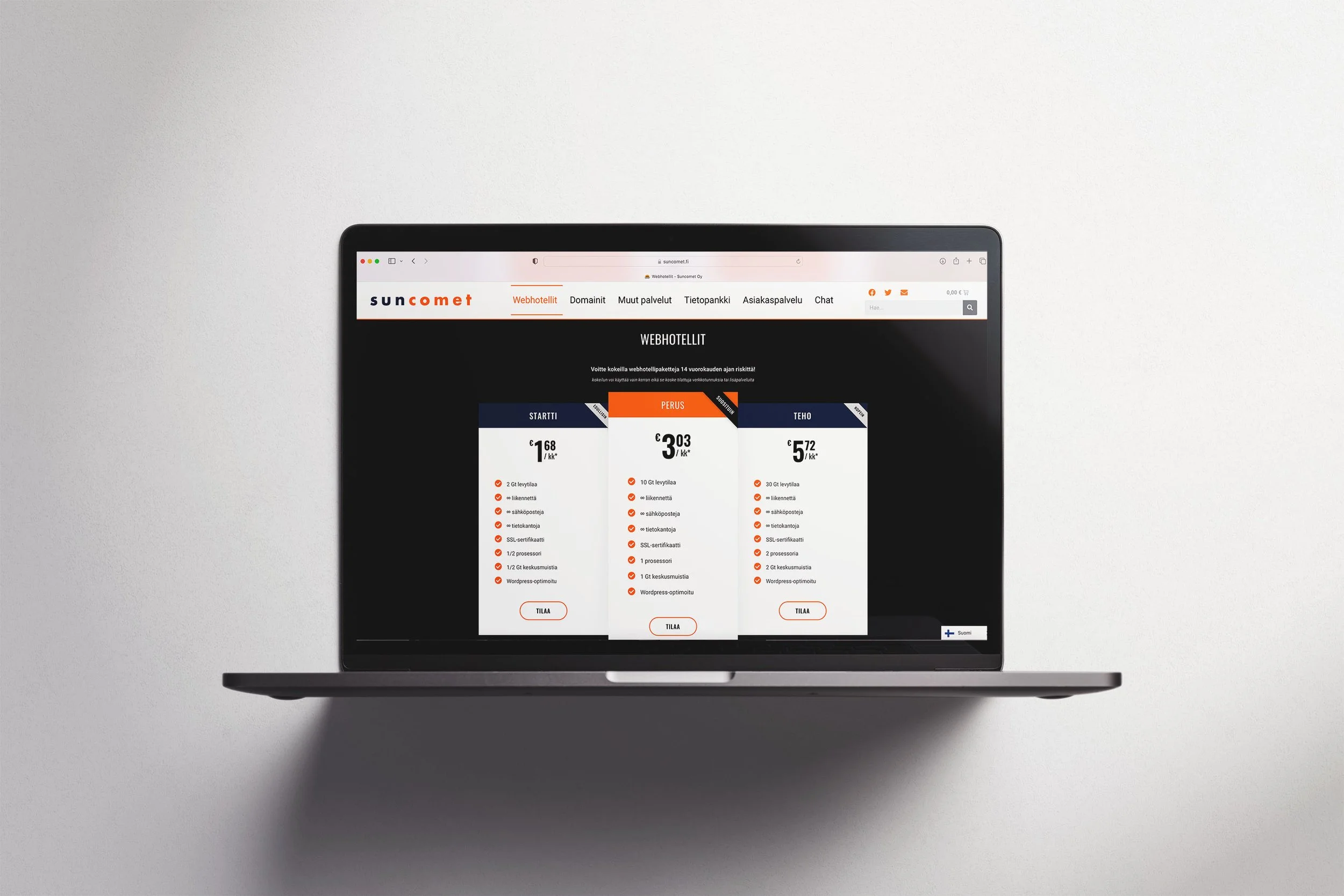 verkkosivuprojekti suncomet