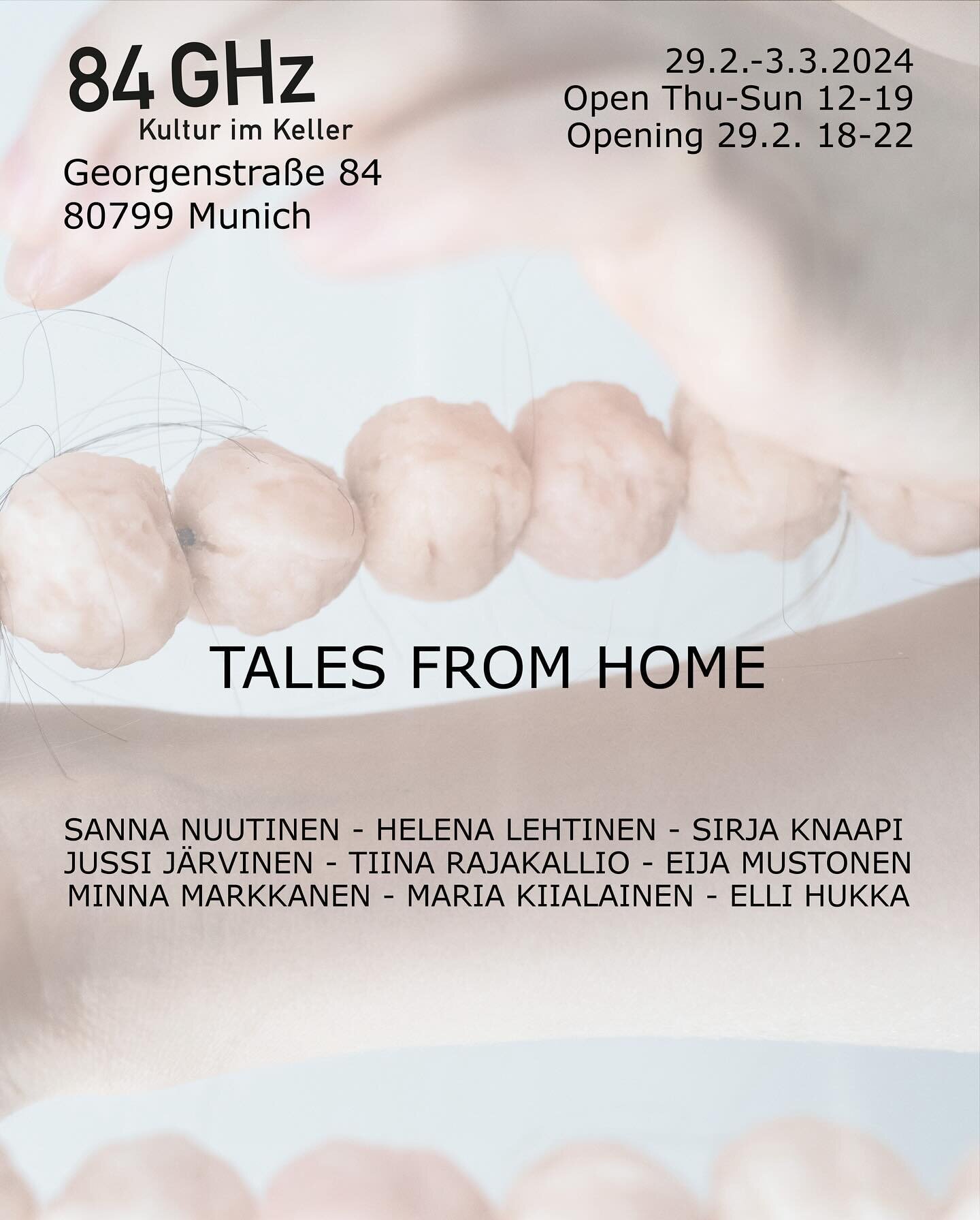 I was invited to exhibit in Munich jewellery week this year with a great group of Finnish jewellery artists. Our exhibition &rdquo;Tales from home&rdquo; at gallery 84GHz, Georgestra&szlig;e 84. Opening is on Thursday 29th 18-22 and Friday-Saturday w