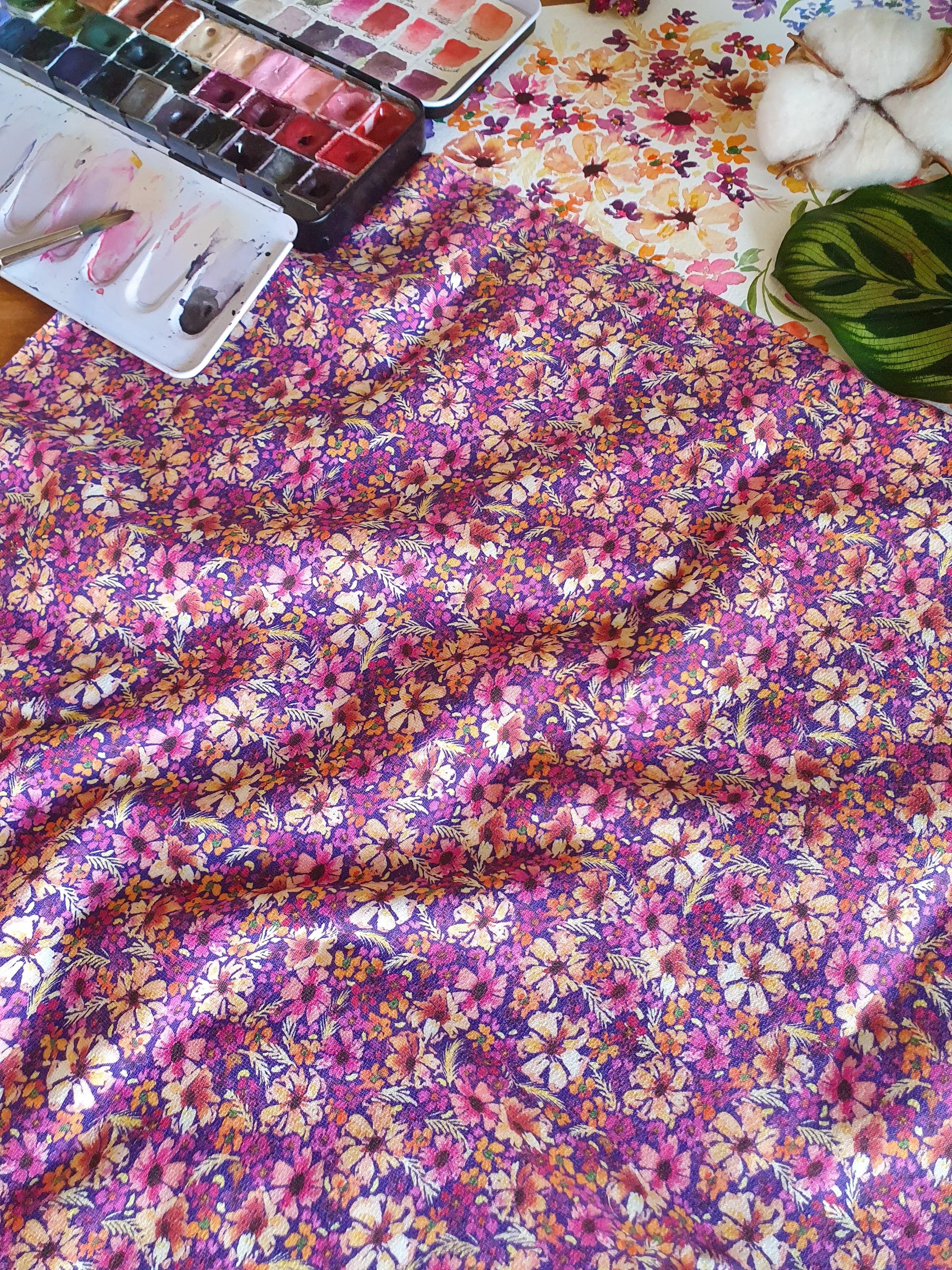 Floraflamme Jersey French Terry de coton bio