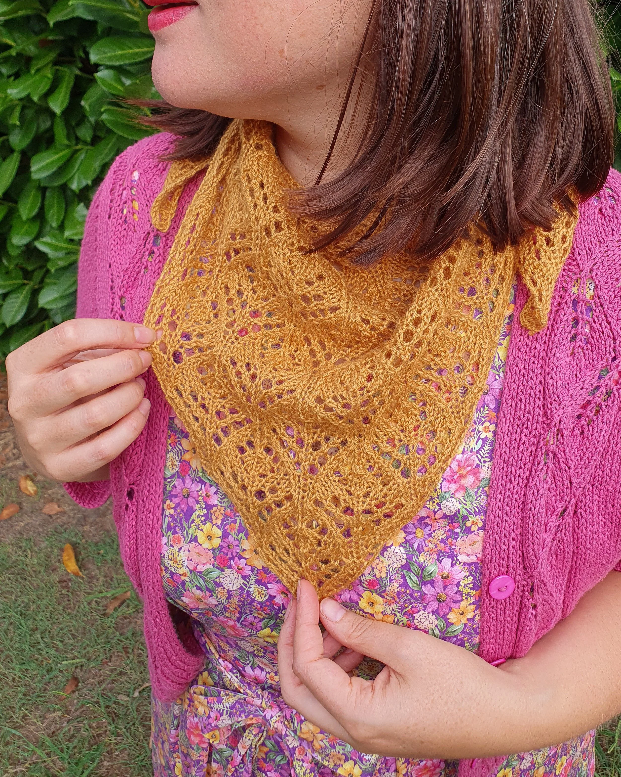 Patron tricot facile foulard Cathy – PDF dentelle débutant