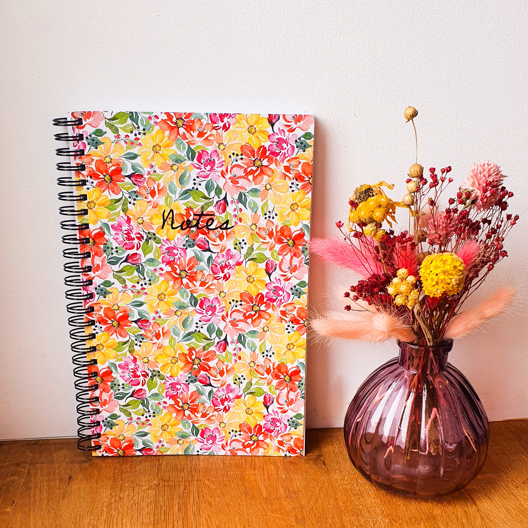 Carnet de note fleuri à spirale original - la fête des couleurs — Atelier  Malherbe