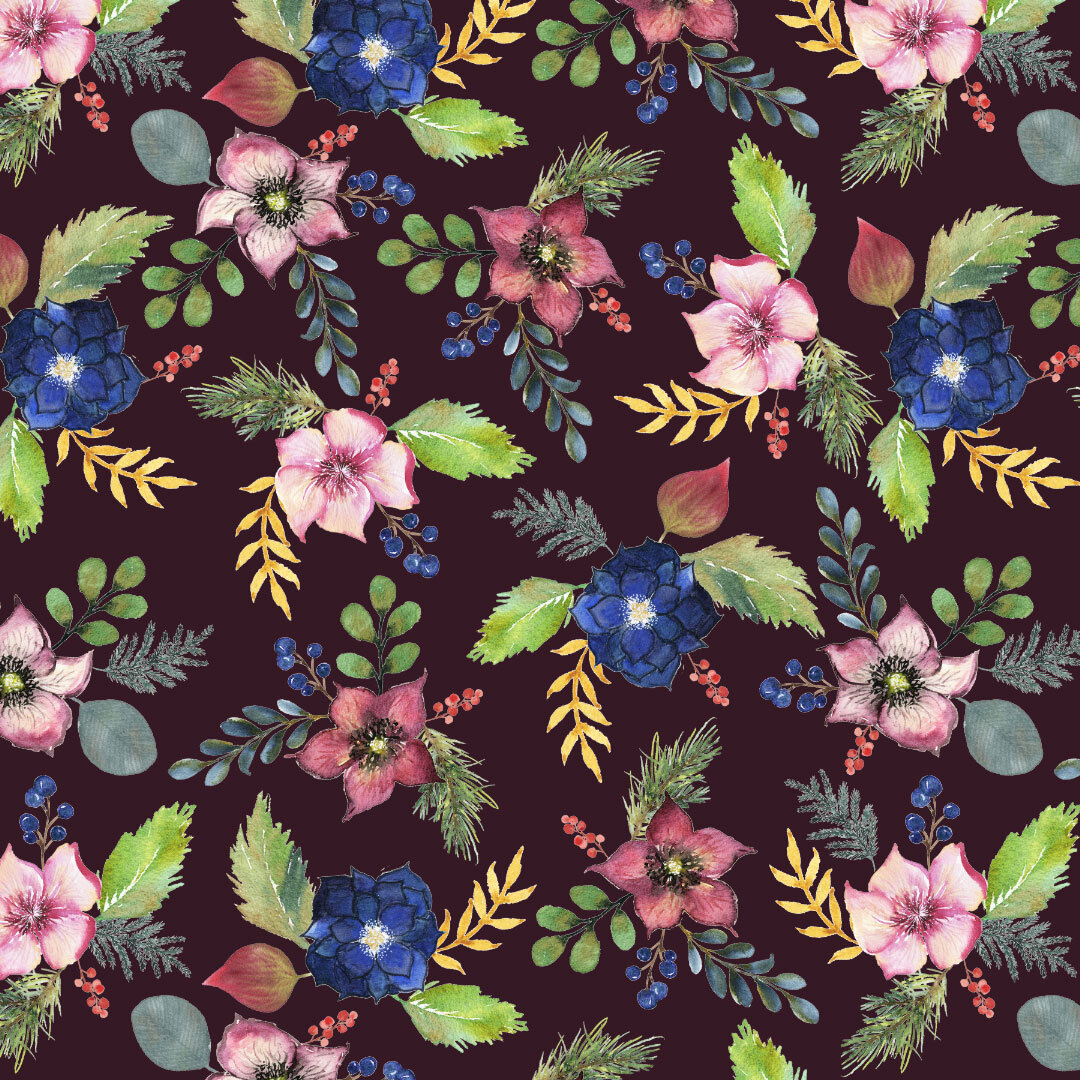 Pattern designer freelance - Des motifs fleuris et colorés à l'aquarelle