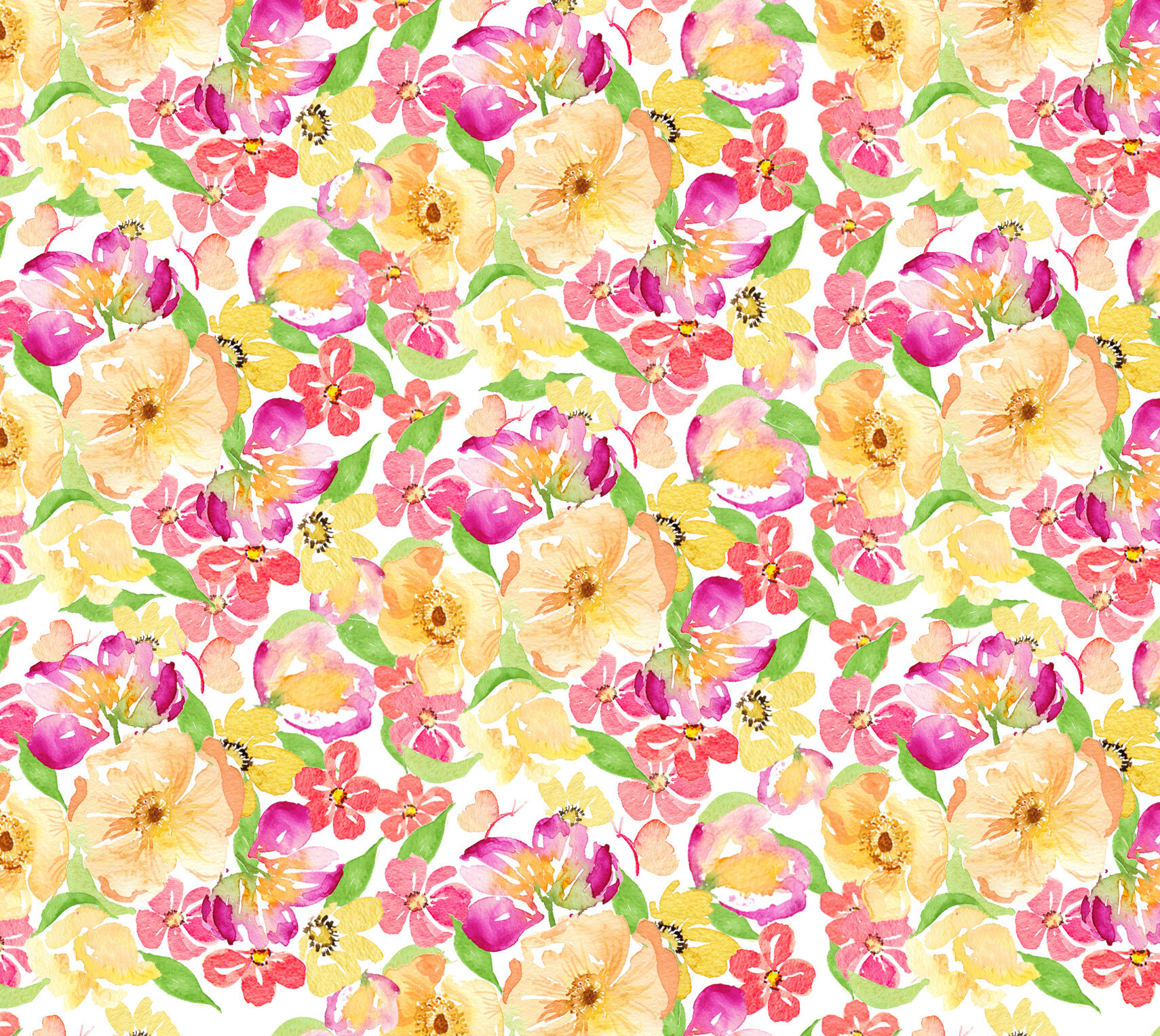 Pattern designer freelance - Des motifs fleuris et colorés à l'aquarelle