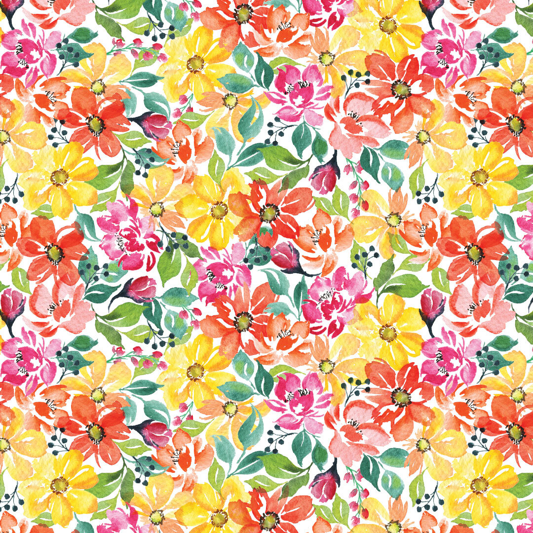 Pattern designer freelance - Des motifs fleuris et colorés à l'aquarelle