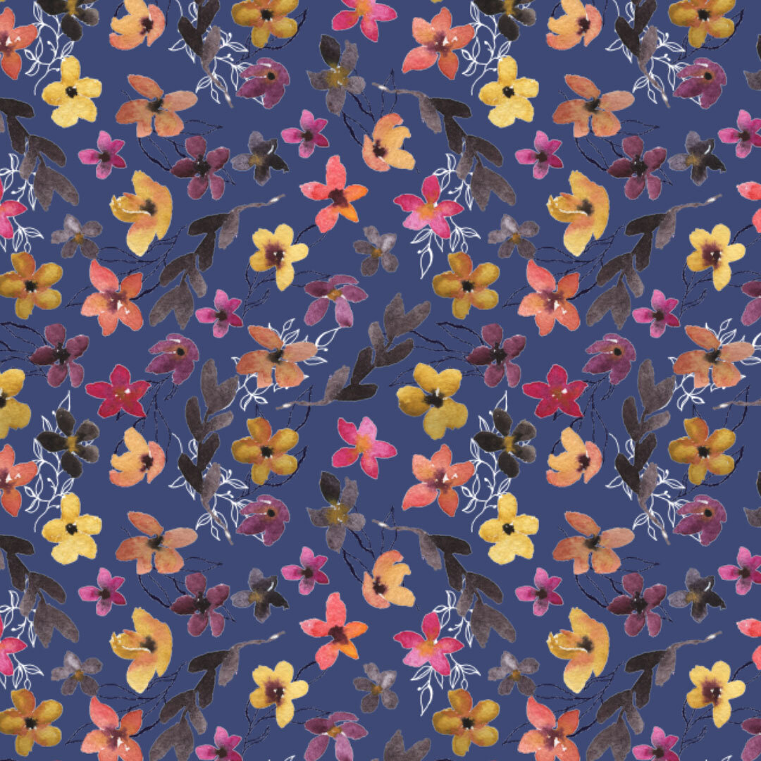 Pattern designer freelance - Des motifs fleuris et colorés à l'aquarelle