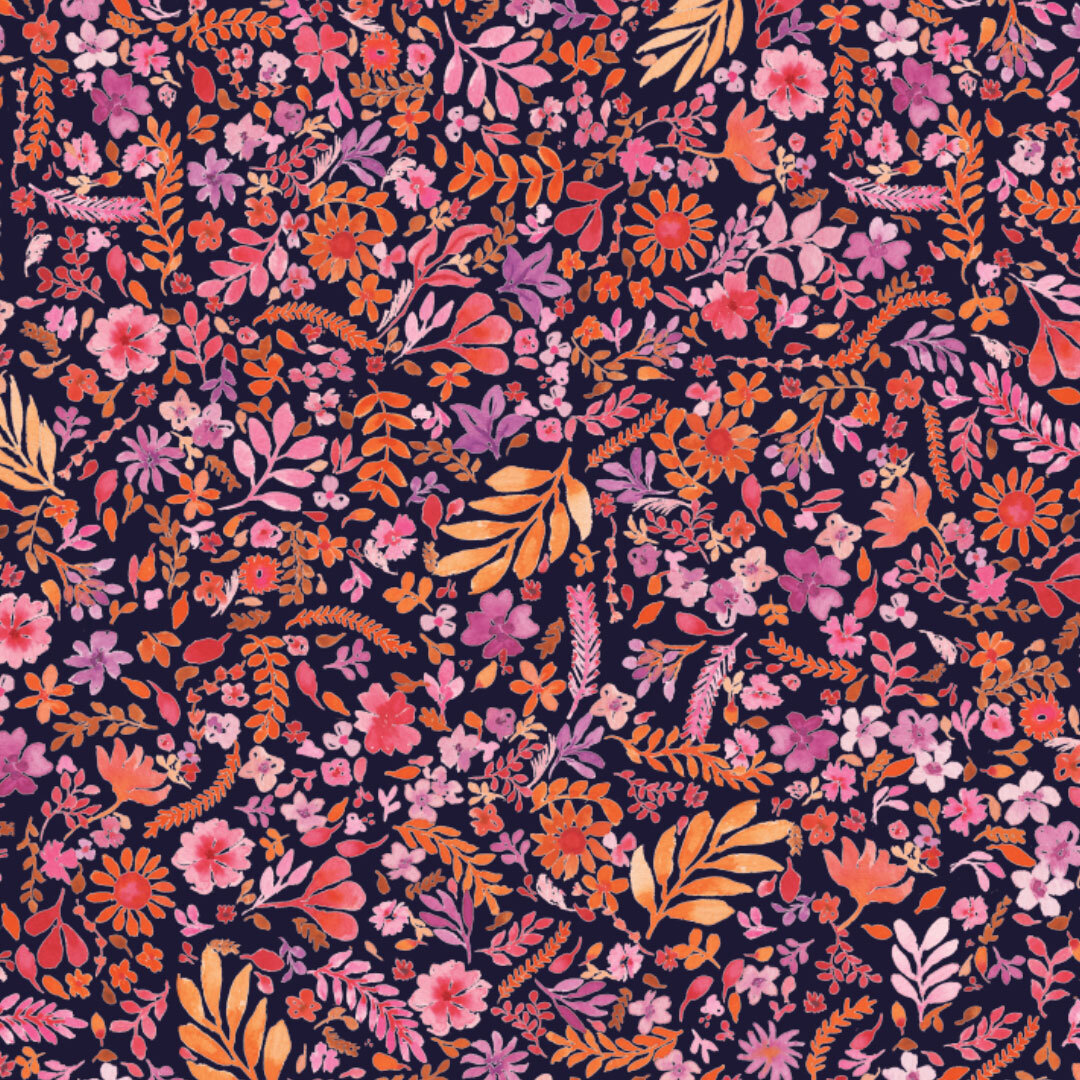 Pattern designer freelance - Des motifs fleuris et colorés à l'aquarelle