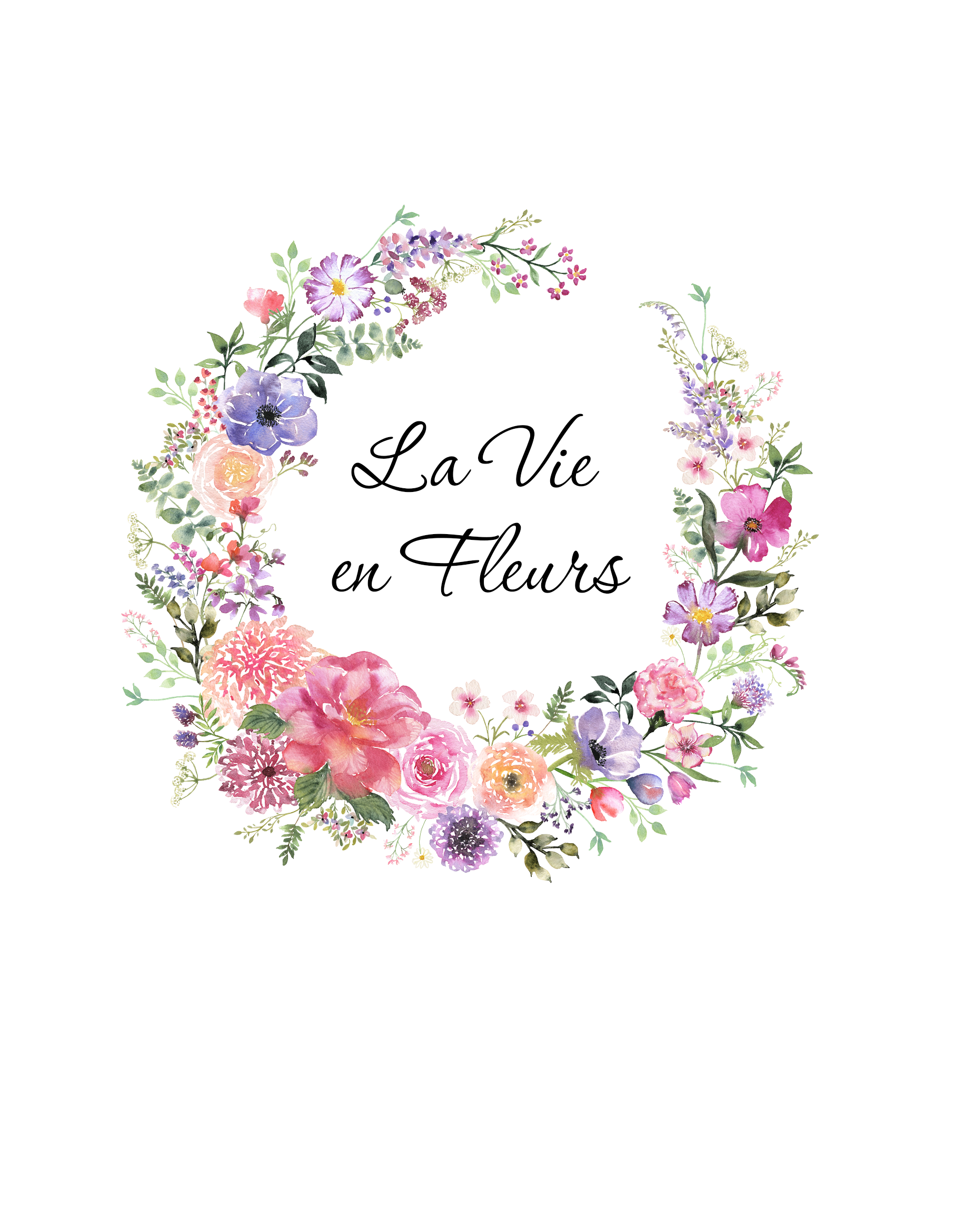 Logo fleuriste à l'aquarelle