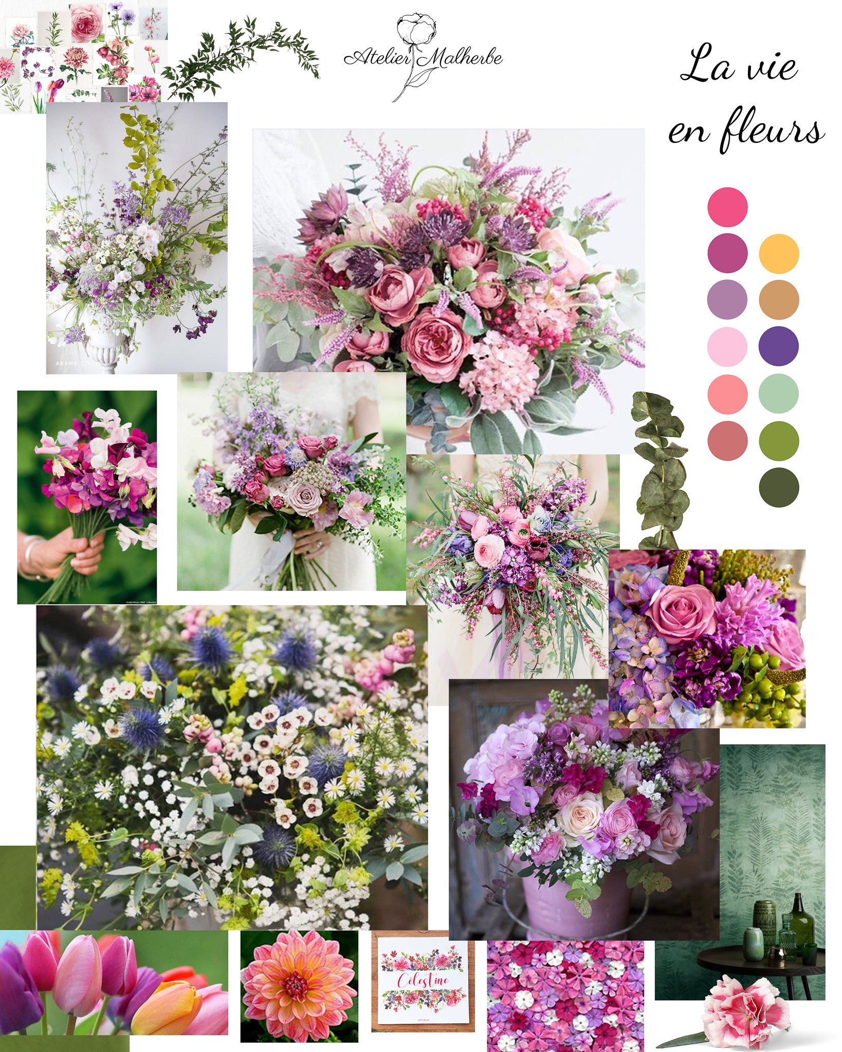 Moodboard : univers de marque de la fleuriste