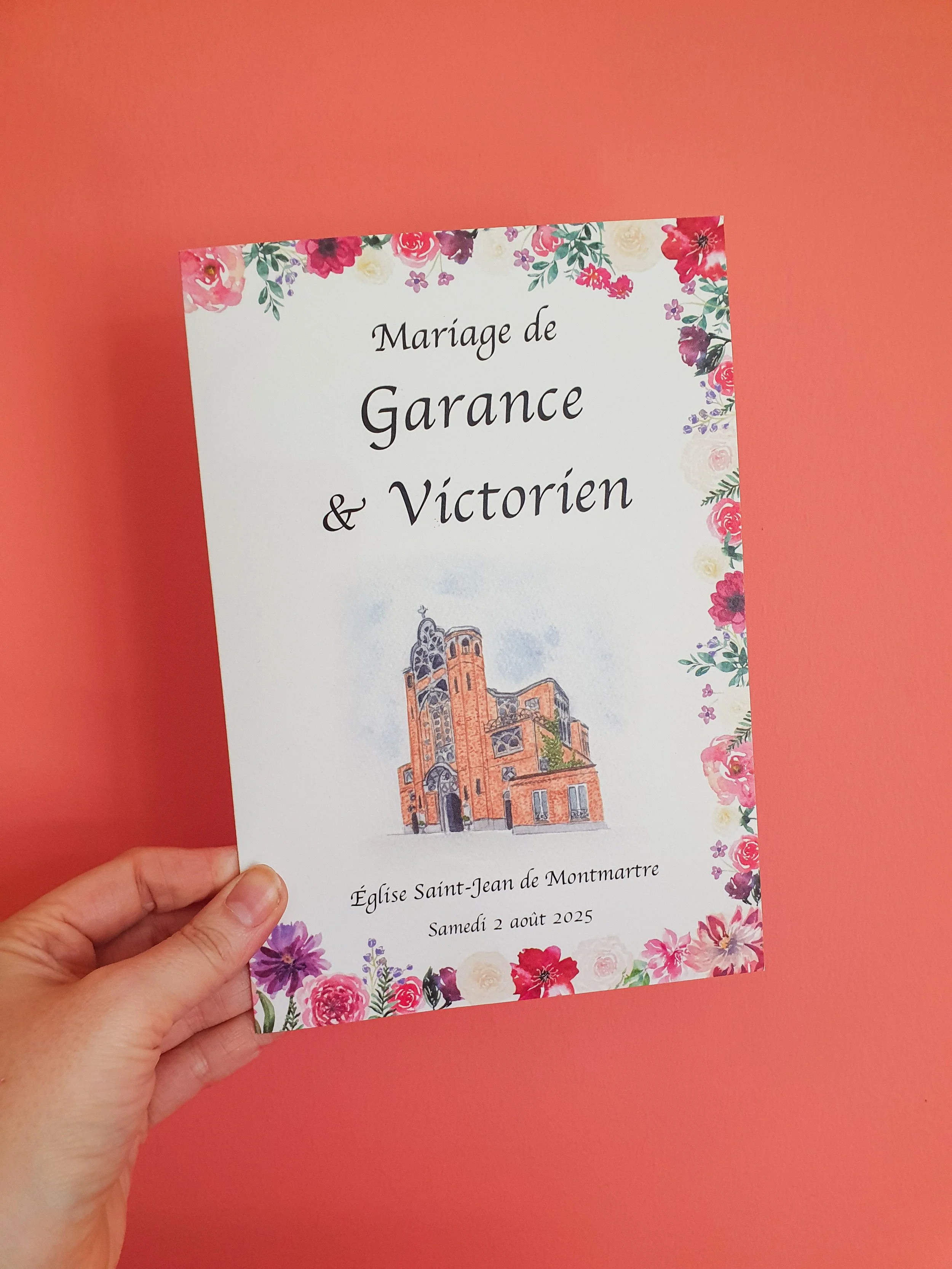 Livret de messe sur mesure à l'aquarelle