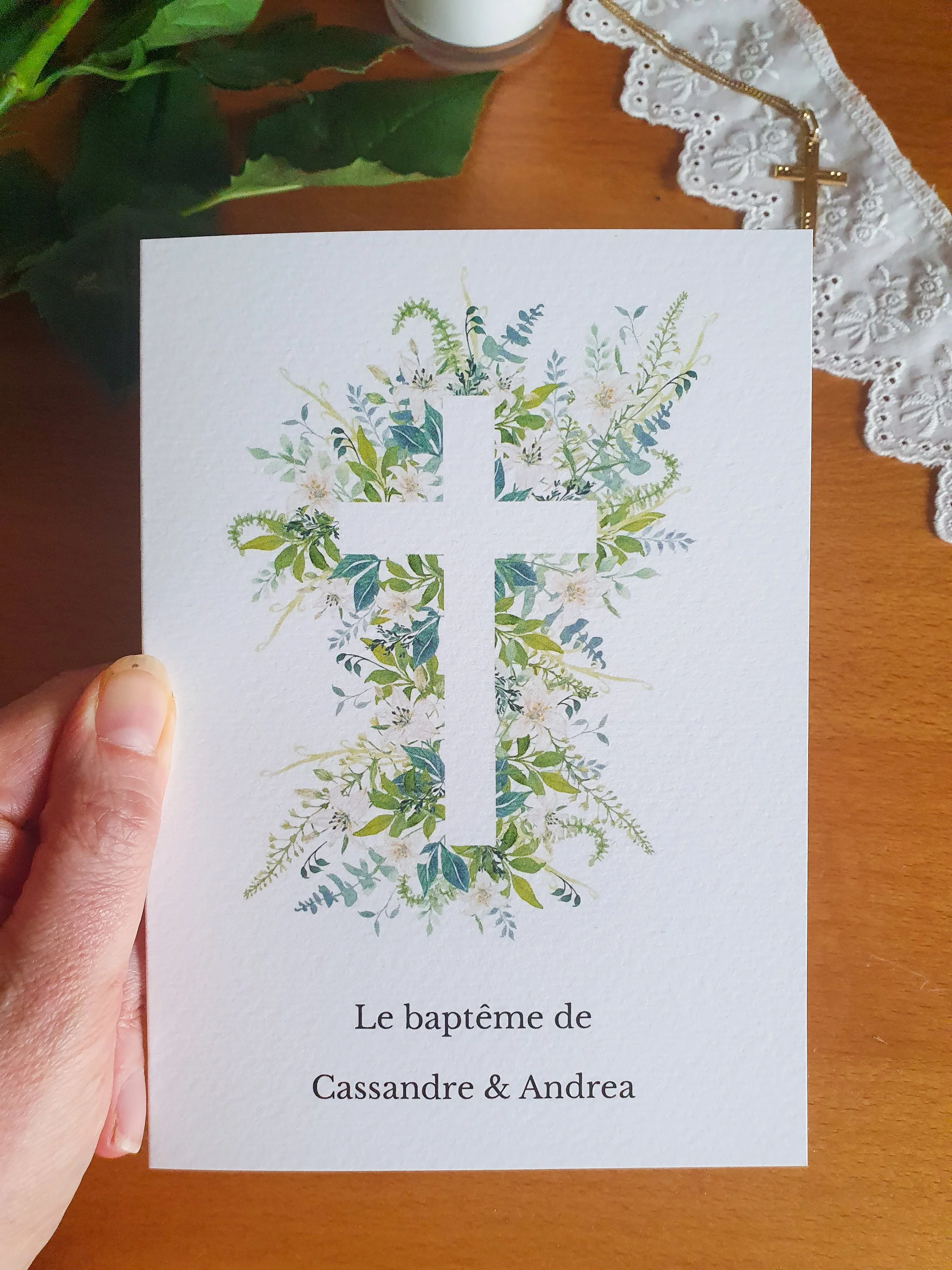 Faire part de bapteme sur mesure à l'aquarelle