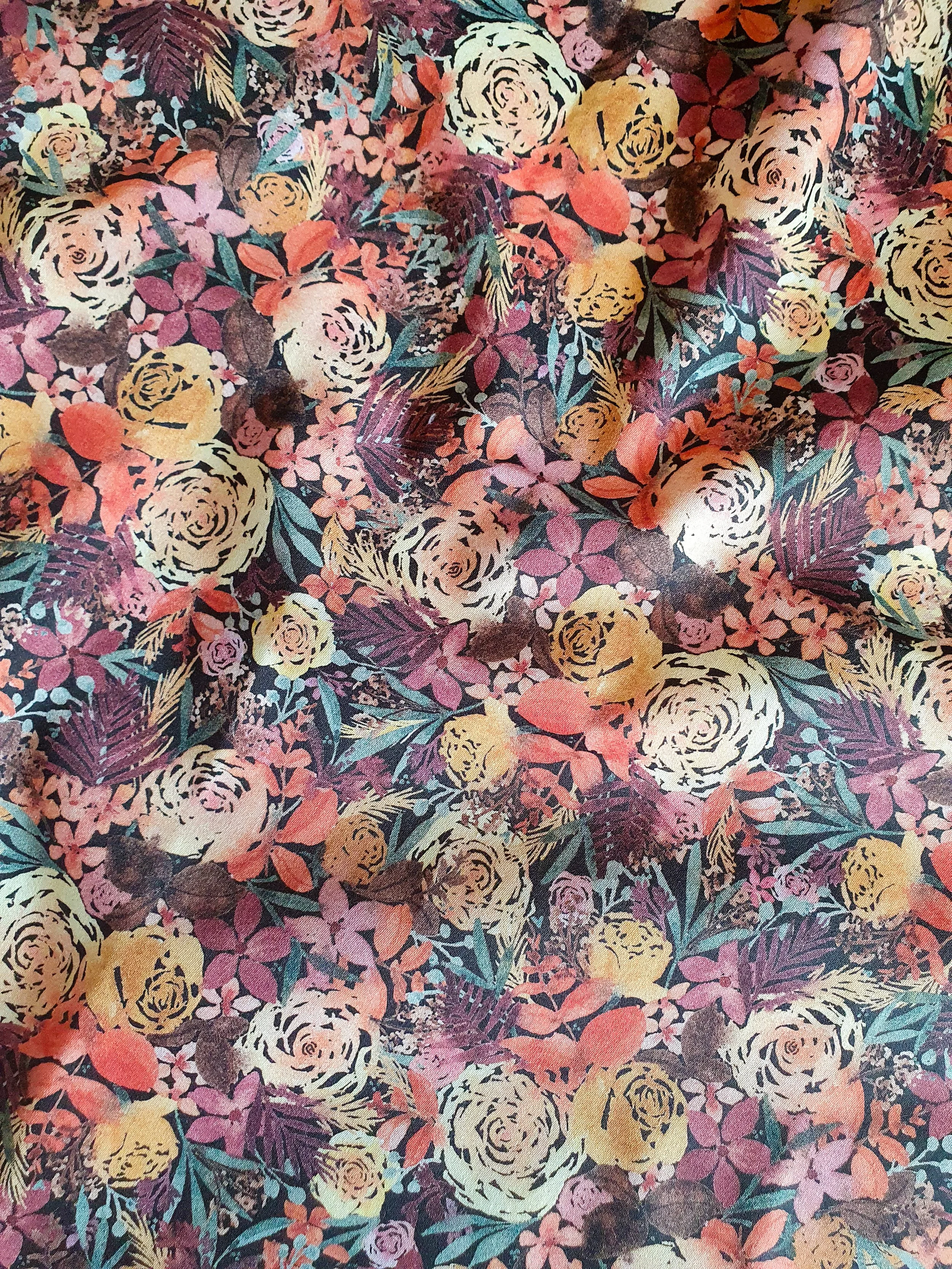Crépuscule d'automne - satin de coton bio