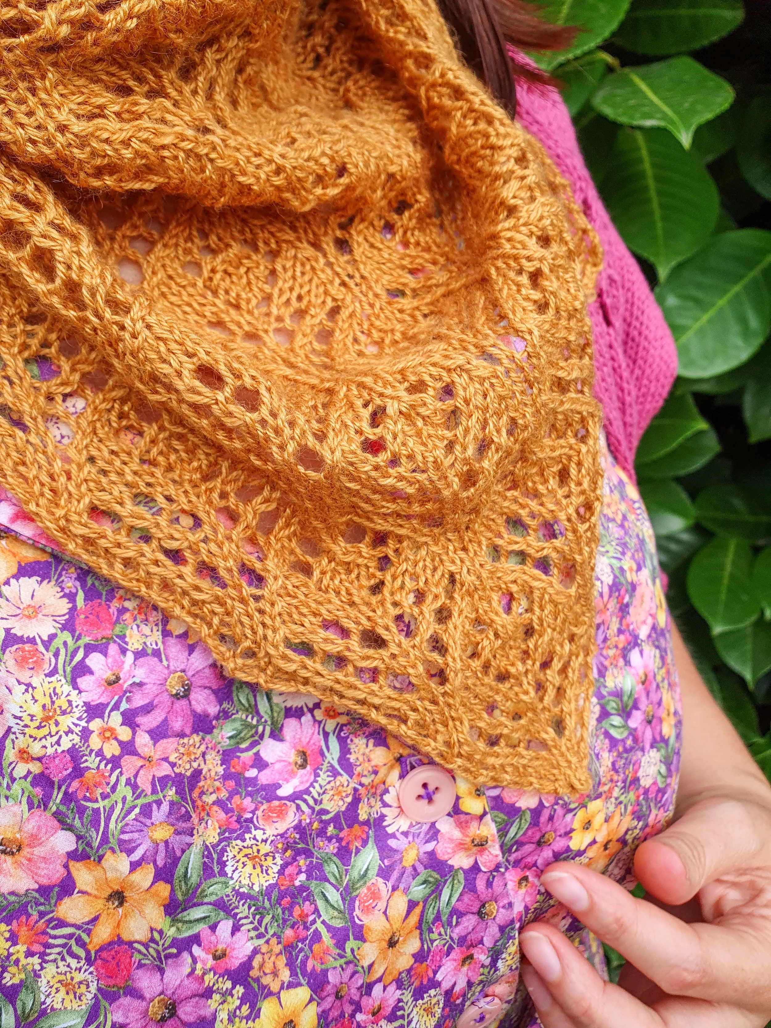 Patron tricot facile foulard Cathy – PDF dentelle débutant