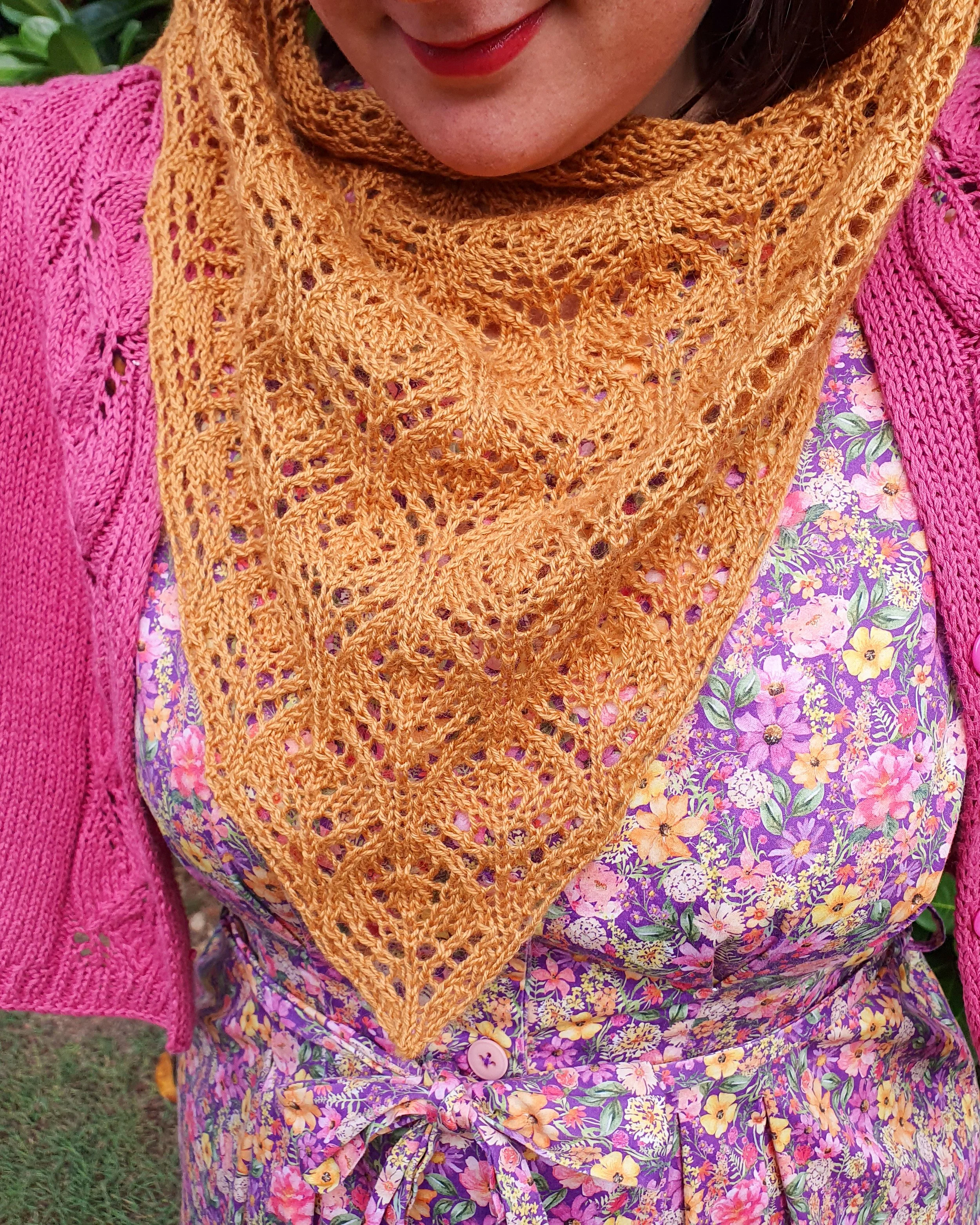 Patron tricot facile foulard Cathy – PDF dentelle débutant