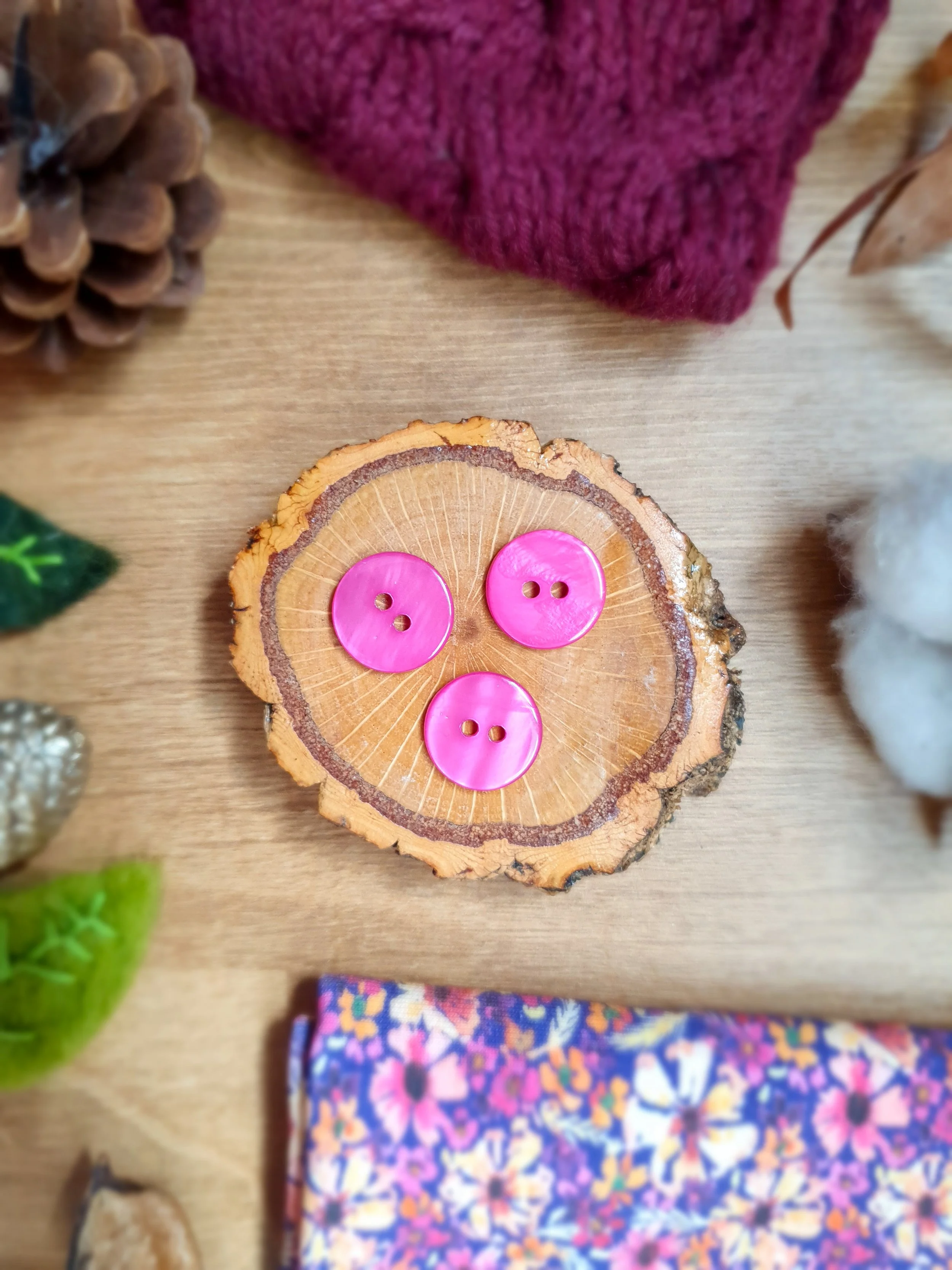 Bouton en nacre Malherbe Fuchsia
