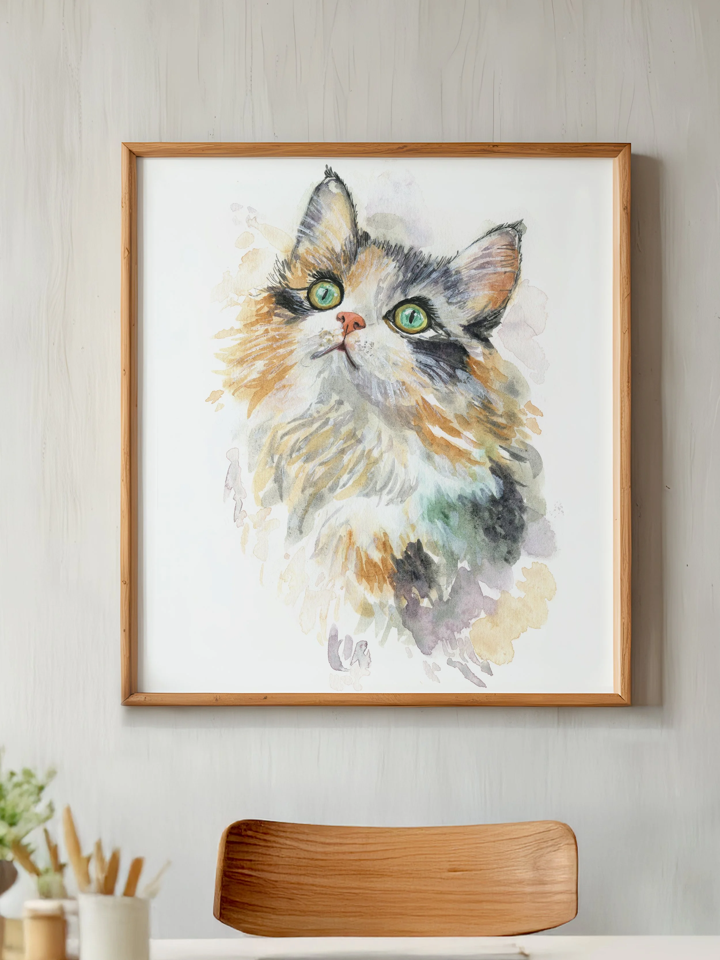 Portrait d’animal de compagnie personnalisé à l’aquarelle
