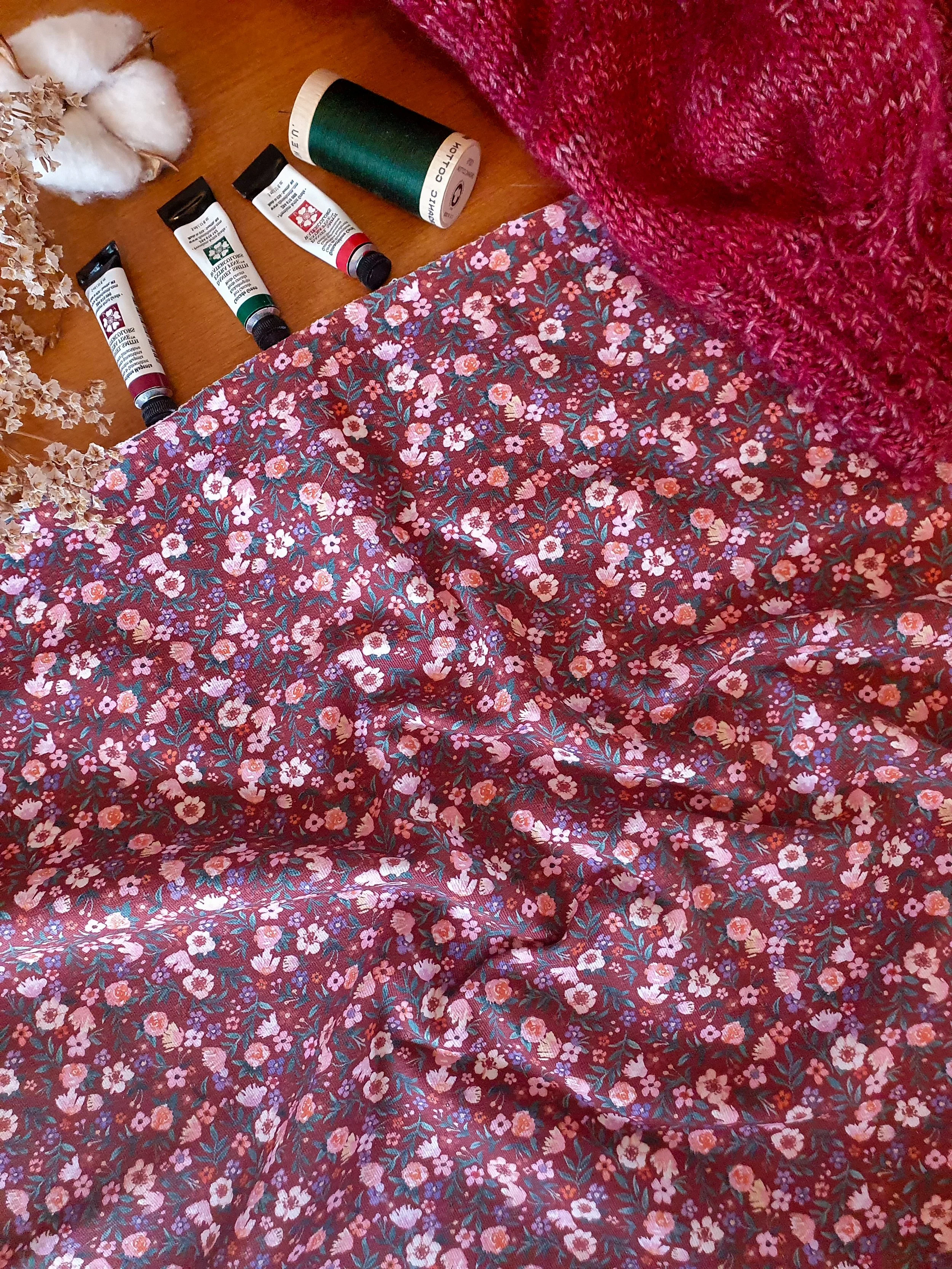 Eglantine d'hiver Jersey French Terry de coton bio