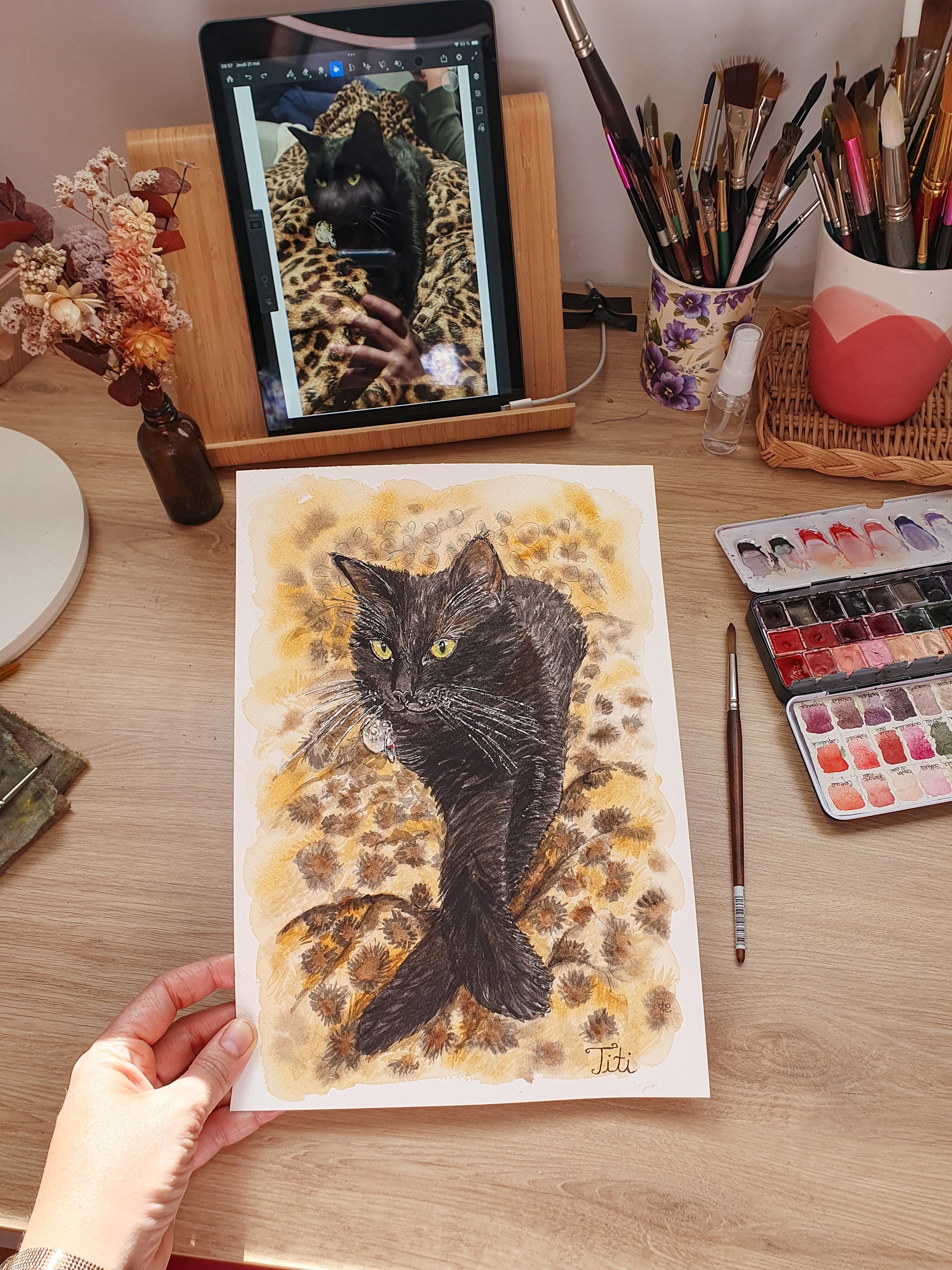 Portrait de votre animal de compagnie à l'aquarelle