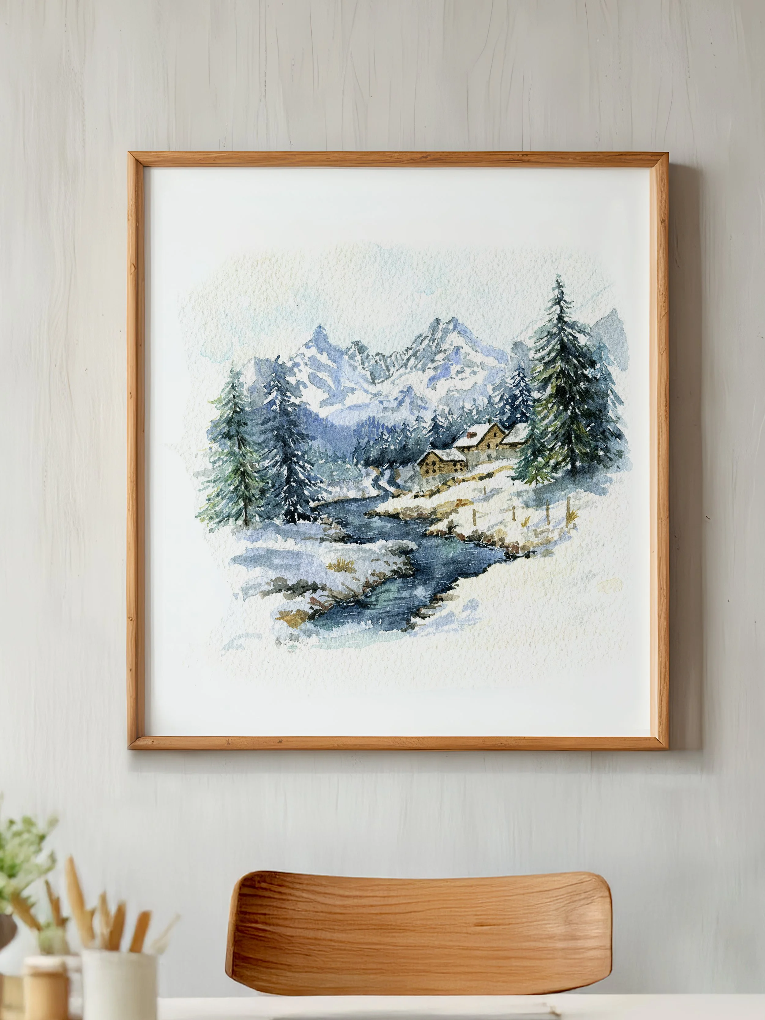 Cadeau : Paysage personnalisé à l'aquarelle