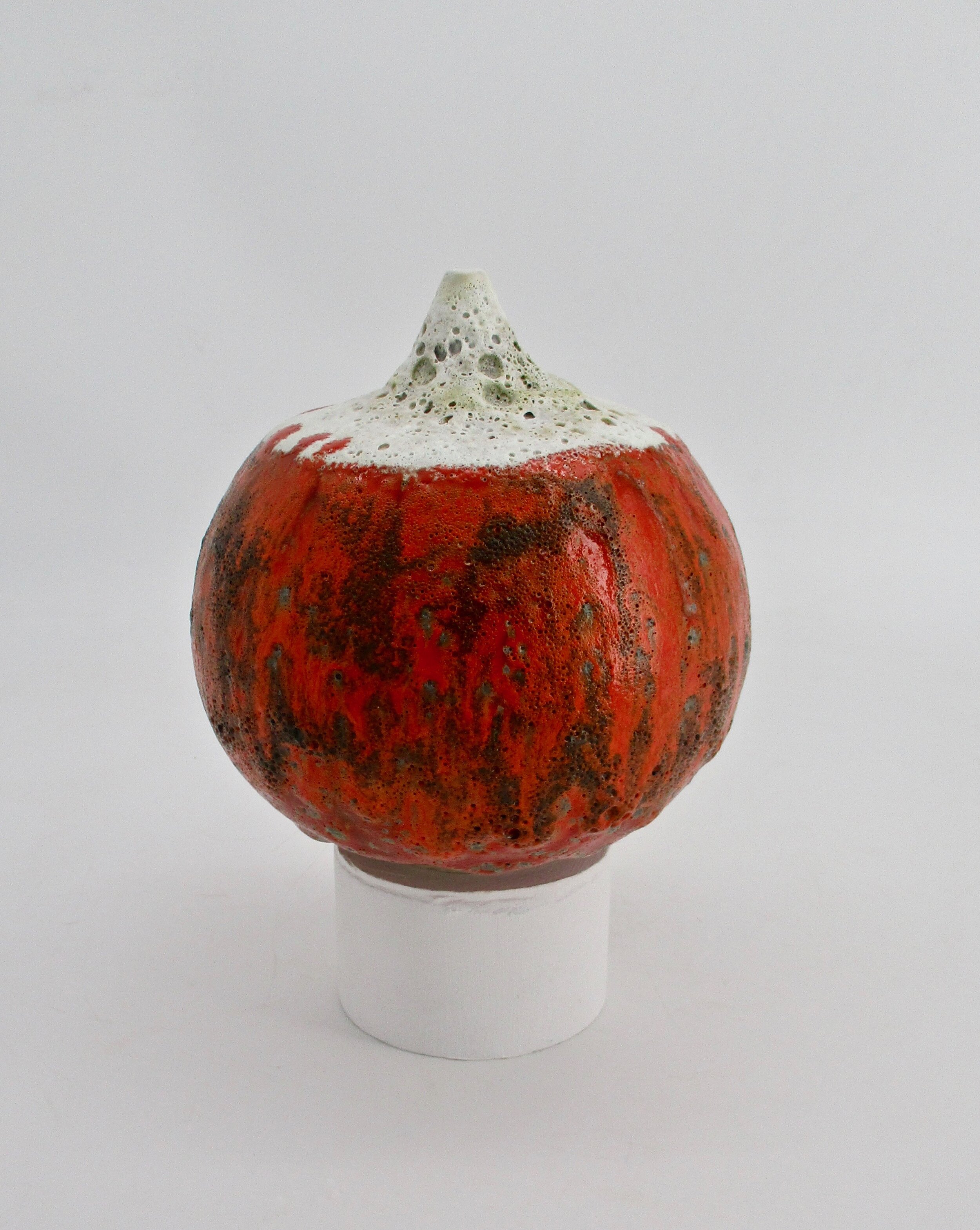 Red Marbled Crater Vase.