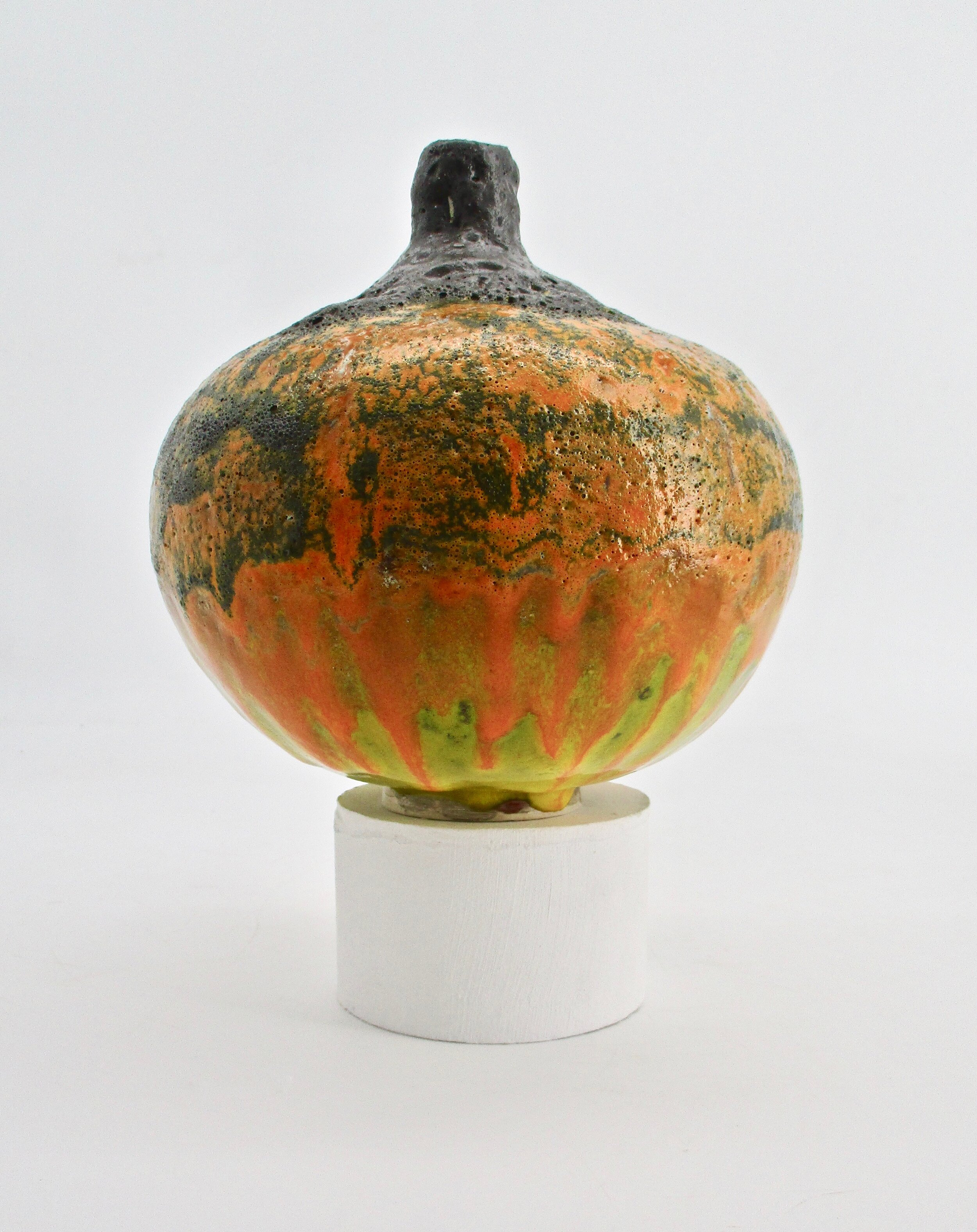 Orange Fat Lava Vase.