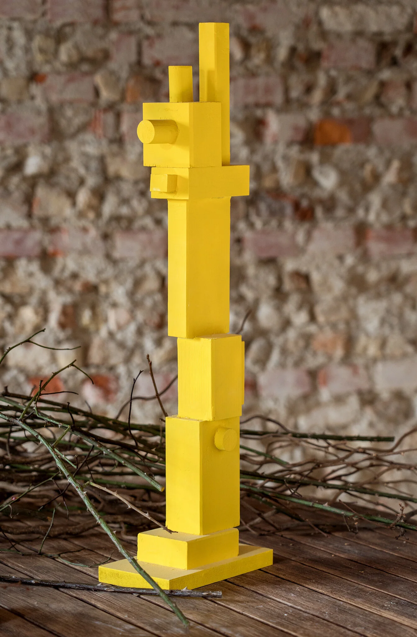 Suptrematist Constructivist Wood Sculpture  
