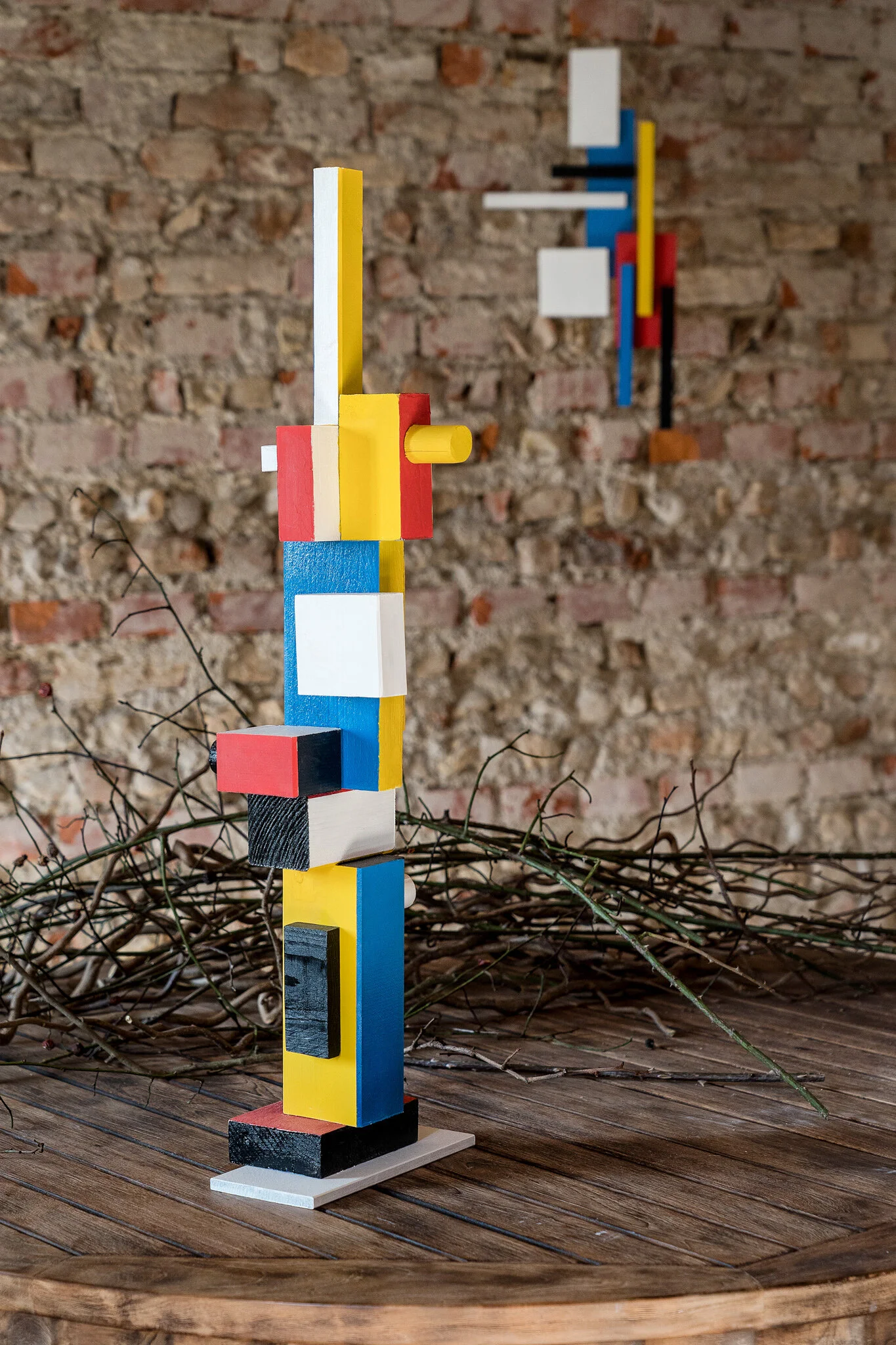 Suptrematist Constructivist Wood Sculpture   