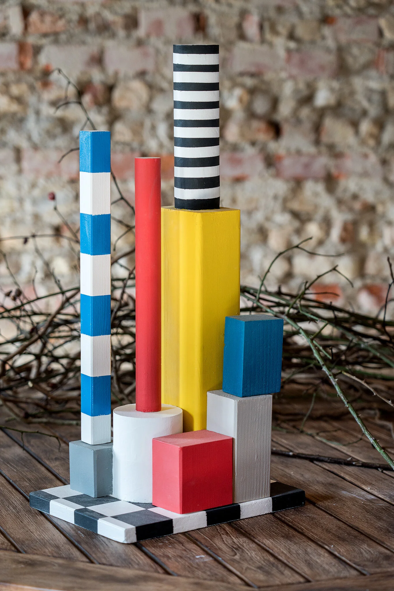  Postmodern Wooden Sculpture 