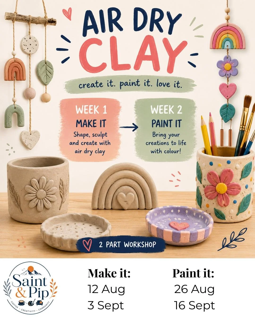 Air Dry Clay Workshop - 2 PART