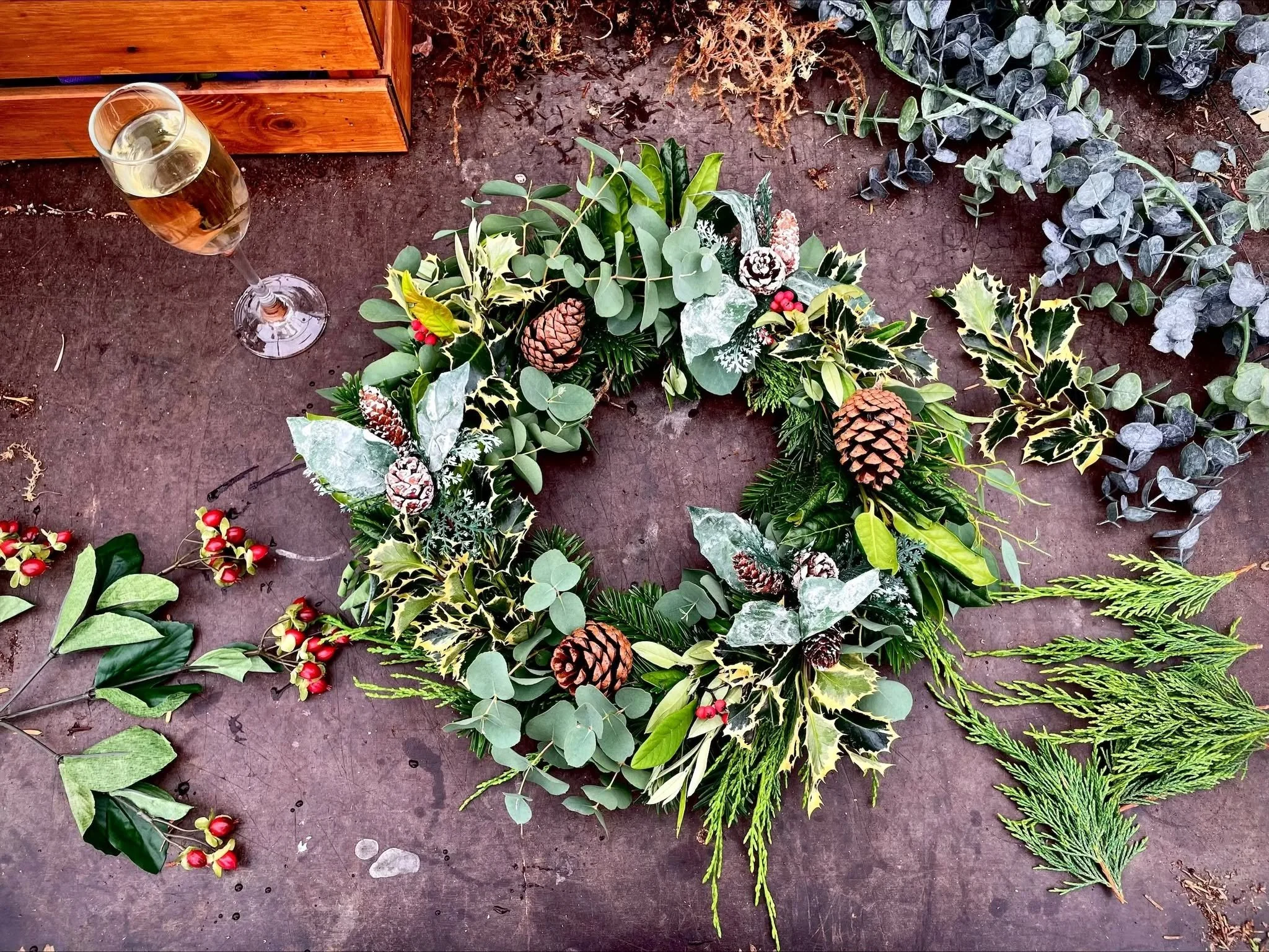 Christmas Wreath Making and Prosecco Evening