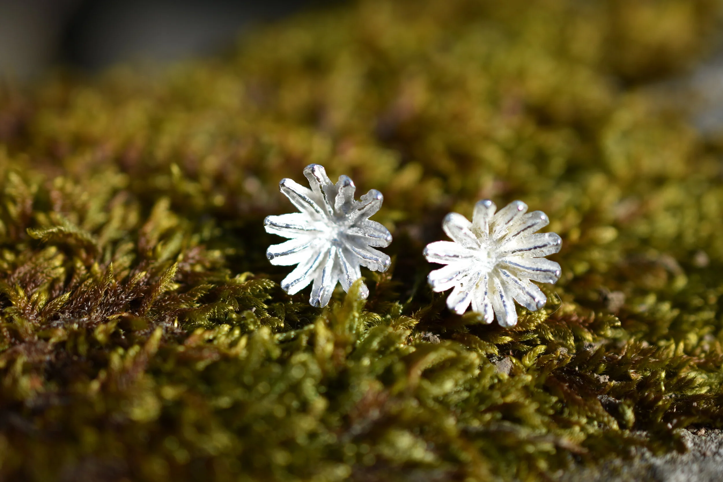 sterling silver poppy earrings