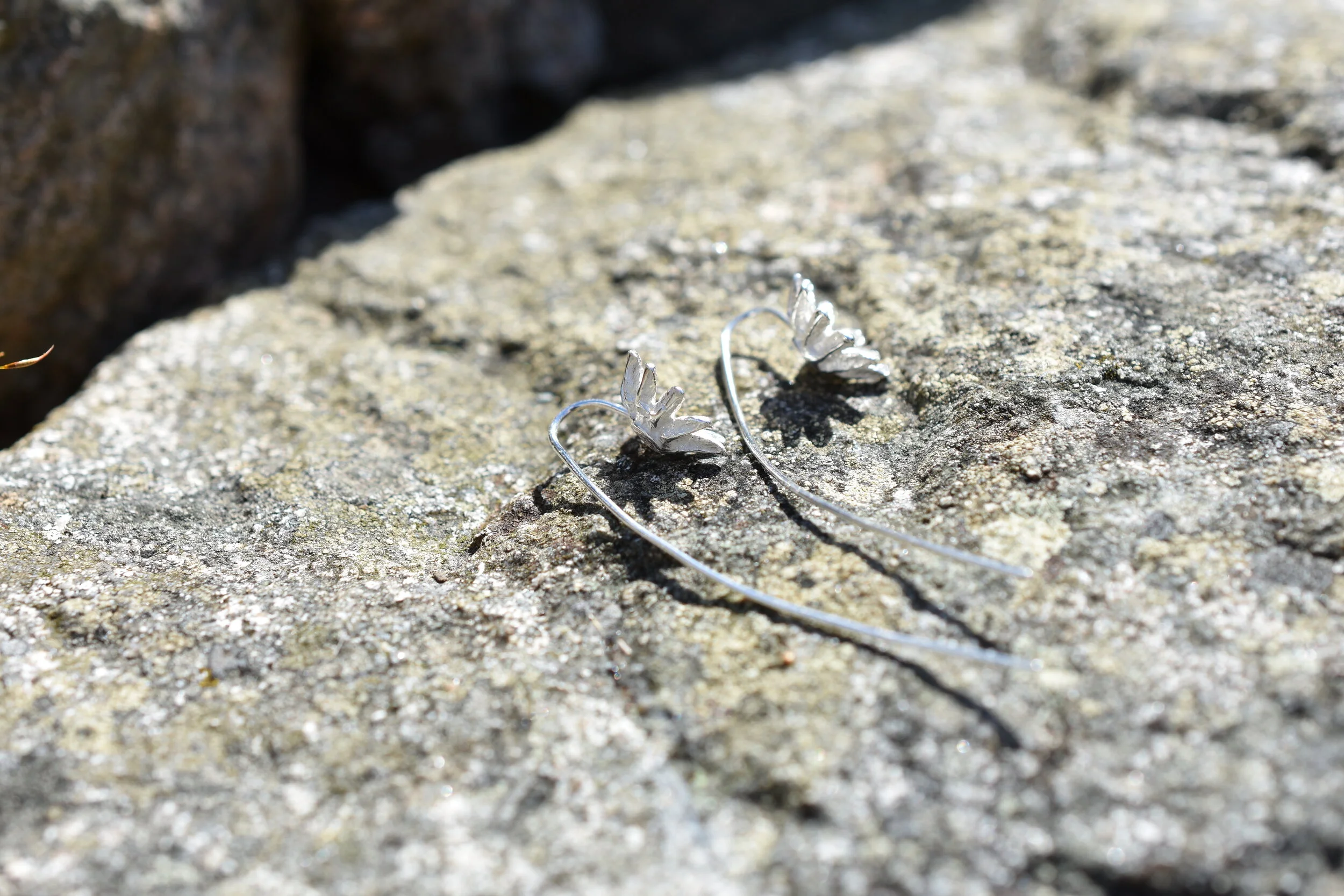 sterling silver poppy stem earrings