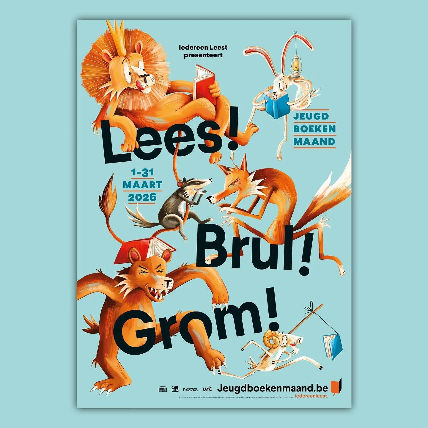 De leukste mail van 2025 kwam van @evarosa_b van @iedereenleest !!! Zij vroeg me om het campagnebeeld van de Jeugdboekenmaand 2026 te illustreren! Dit weekend wordt de poster gepresenteerd. De prenten zijn van mij, de vormgeving is verzorgd door @kri
