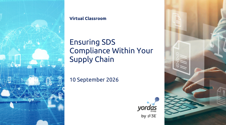Ensuring SDS Compliance within your supply chain Virtual Classroom