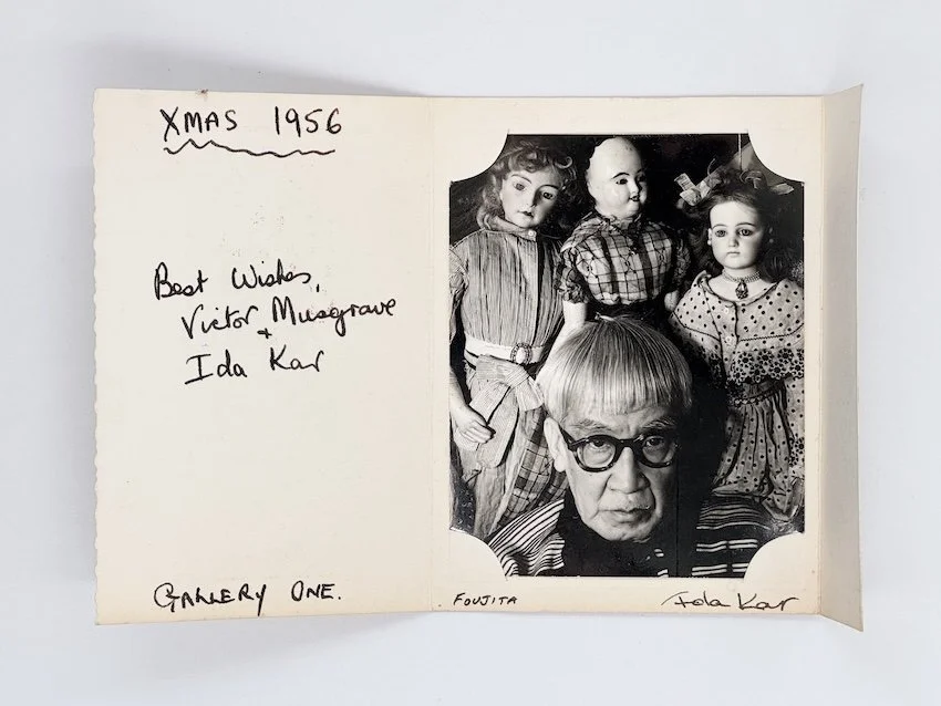 Foujita photographed by Ida Kar: Gallery One Christmas Card 1956 with original photograph